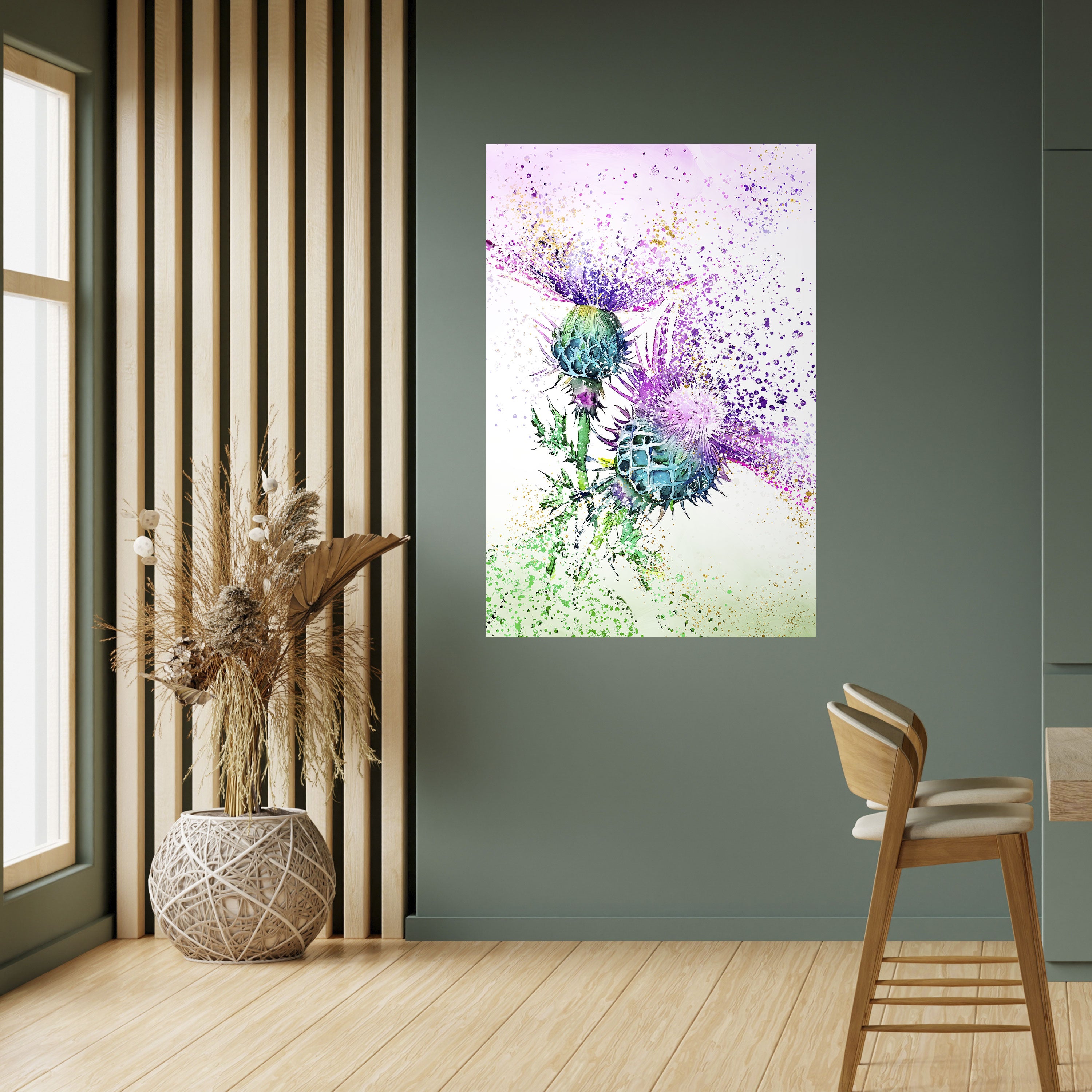 COLORFUL THISTLE DANCE Peel and Stick Vertical Poster