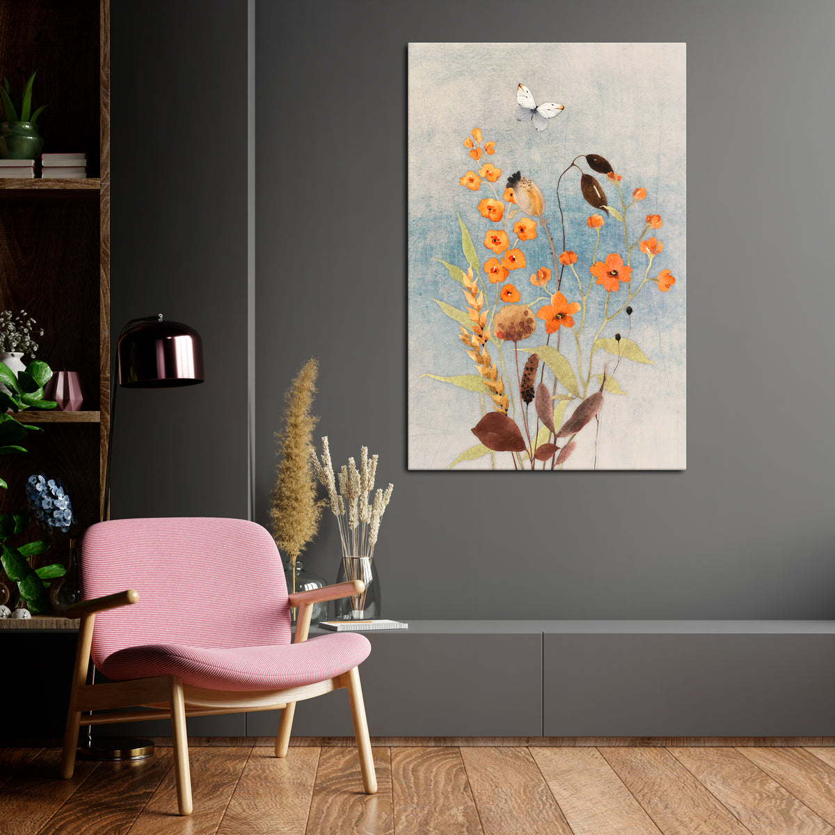 WHISPERS OF WILDFLOWERS Cuadro en lienzo vertical