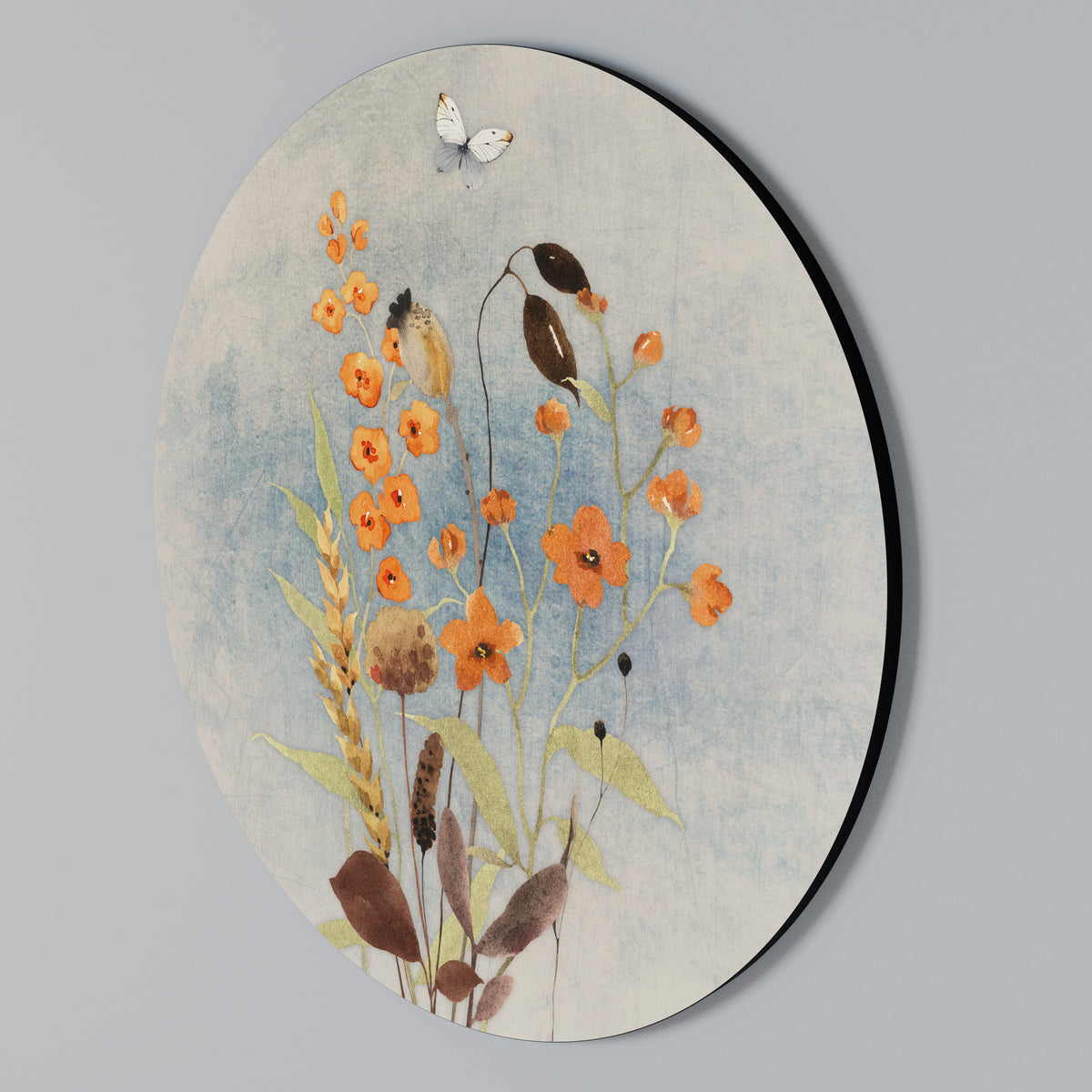 WHISPERS OF WILDFLOWERS Arte de pared redondo