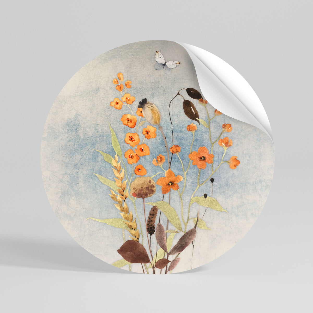 WHISPERS OF WILDFLOWERS Vinilo adhesivo redondo