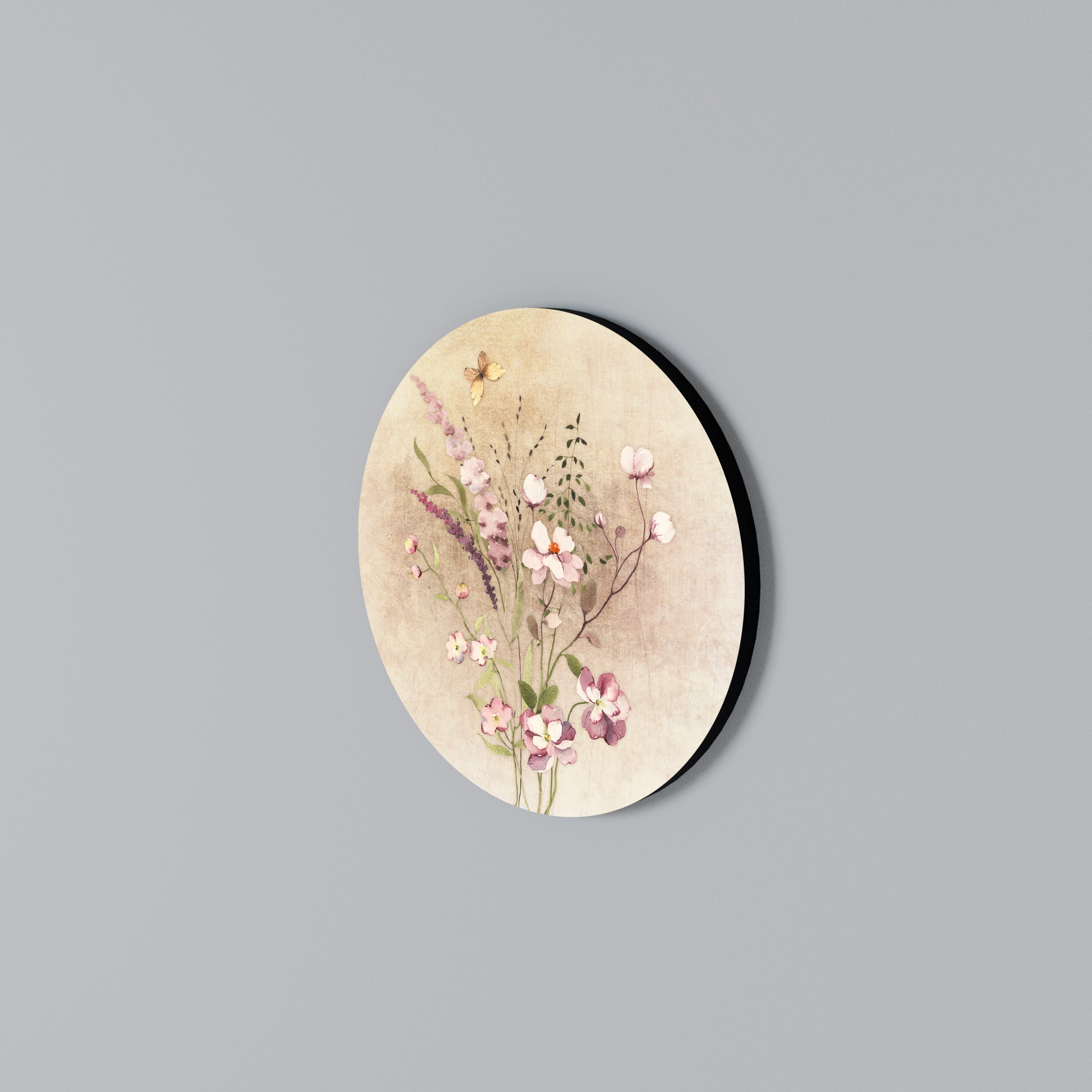 FLOWERED REVERIE Round Wall Art