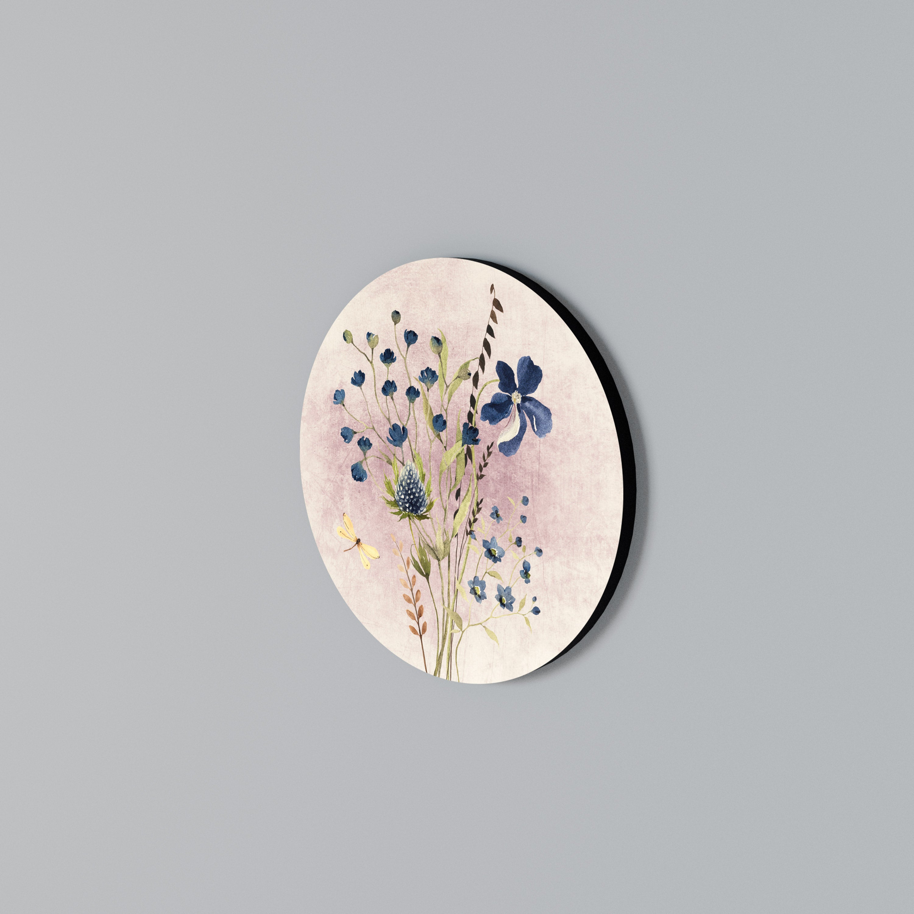 CORNFLOWER REVERIE Round Wall Art