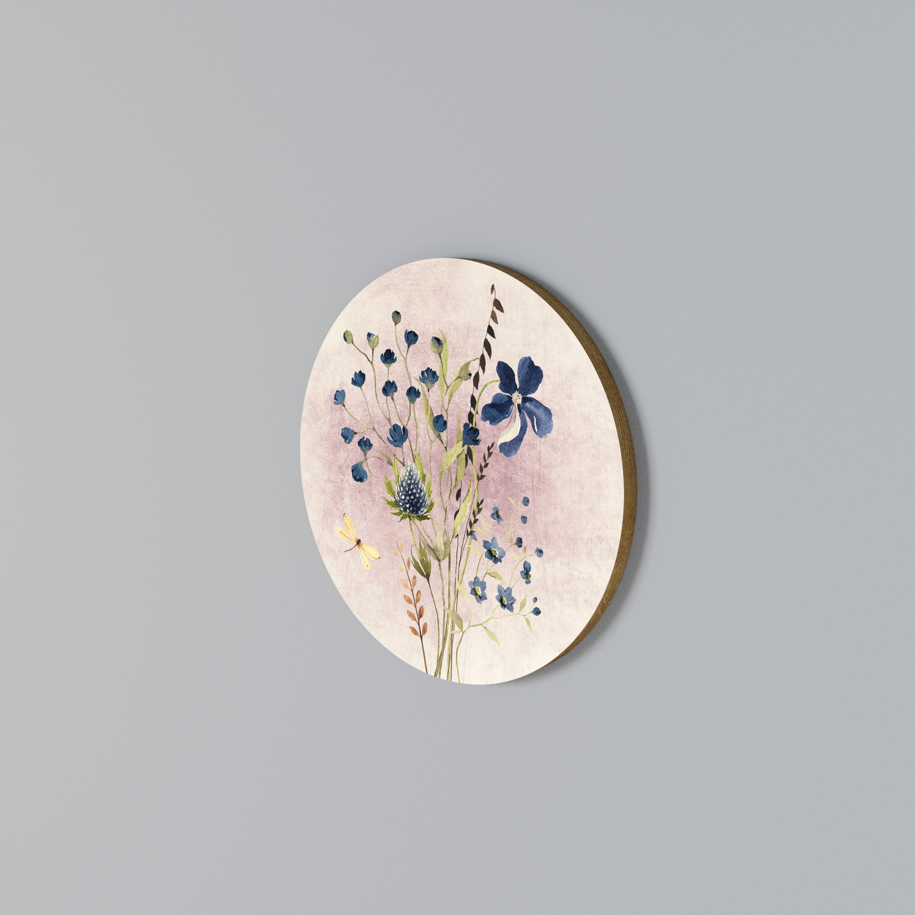 CORNFLOWER REVERIE Round Wall Art