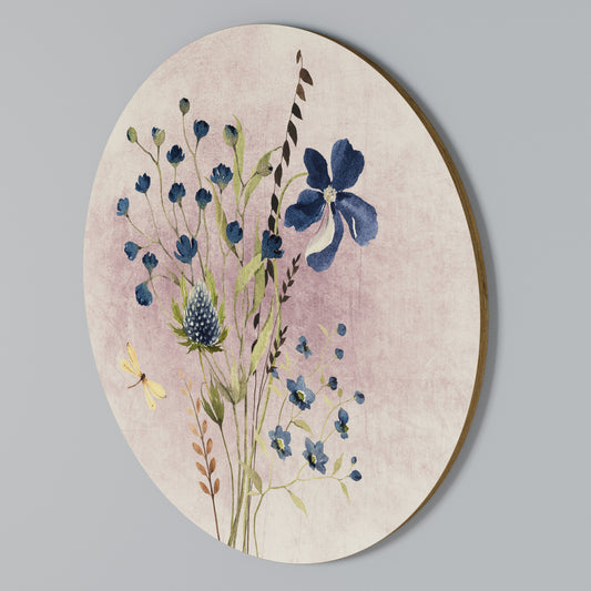 CORNFLOWER REVERIE Arte de pared redondo