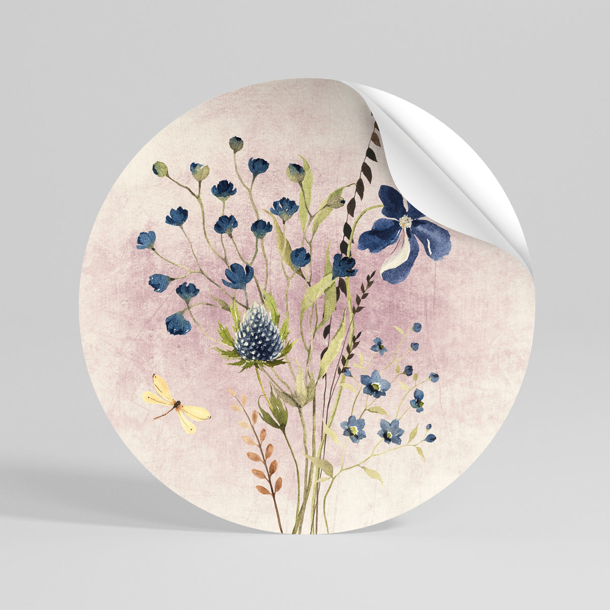 CORNFLOWER REVERIE Vinilo adhesivo redondo