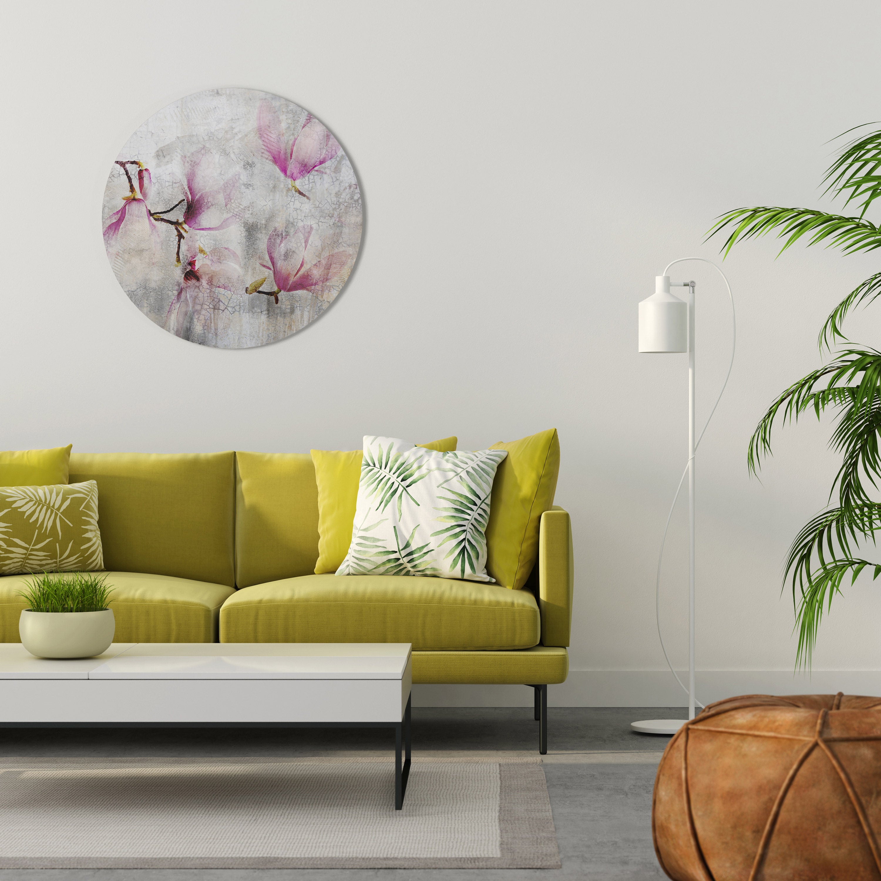 Arte de pared redondo MAGNOLIA ASOMBROSA