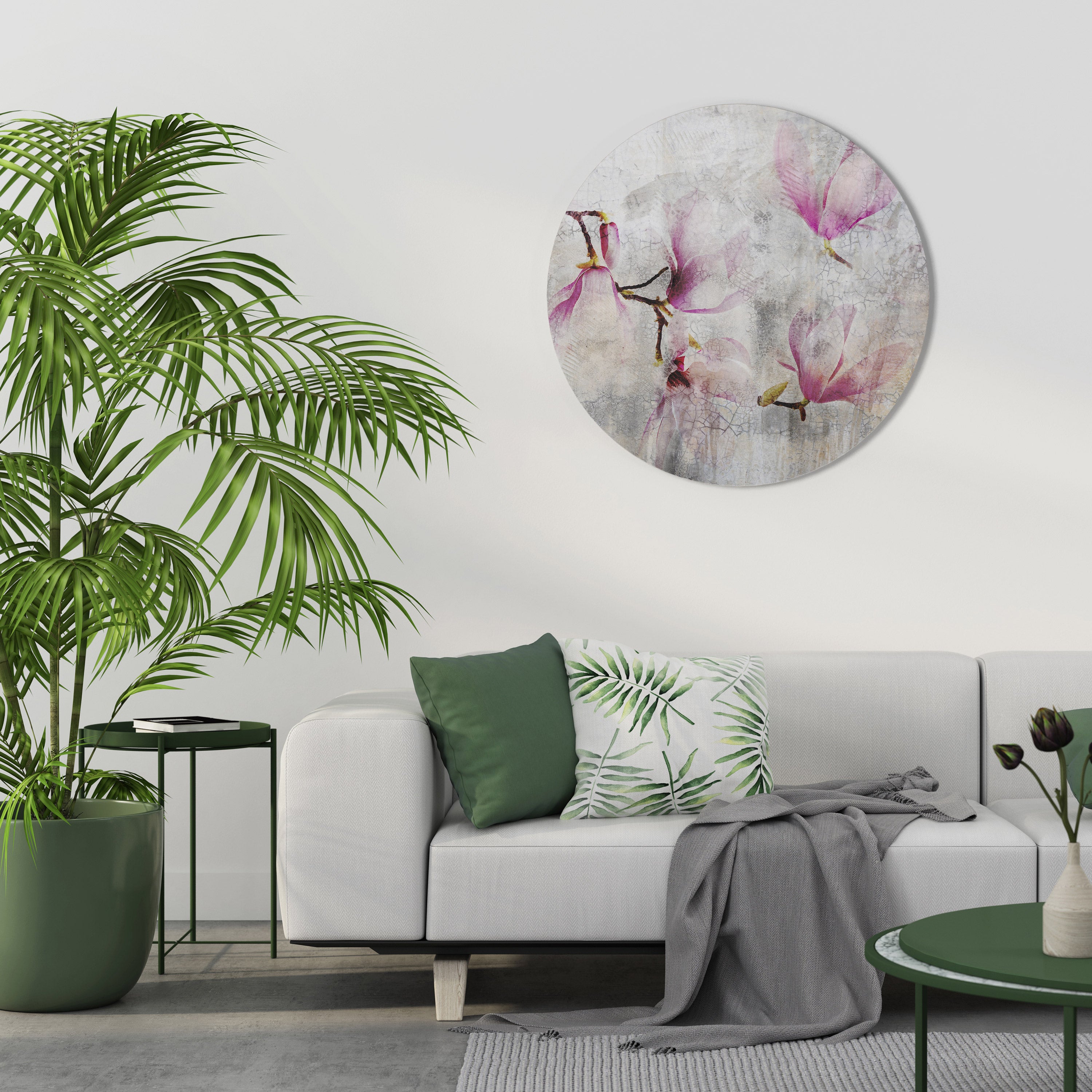 Arte de pared redondo MAGNOLIA ASOMBROSA