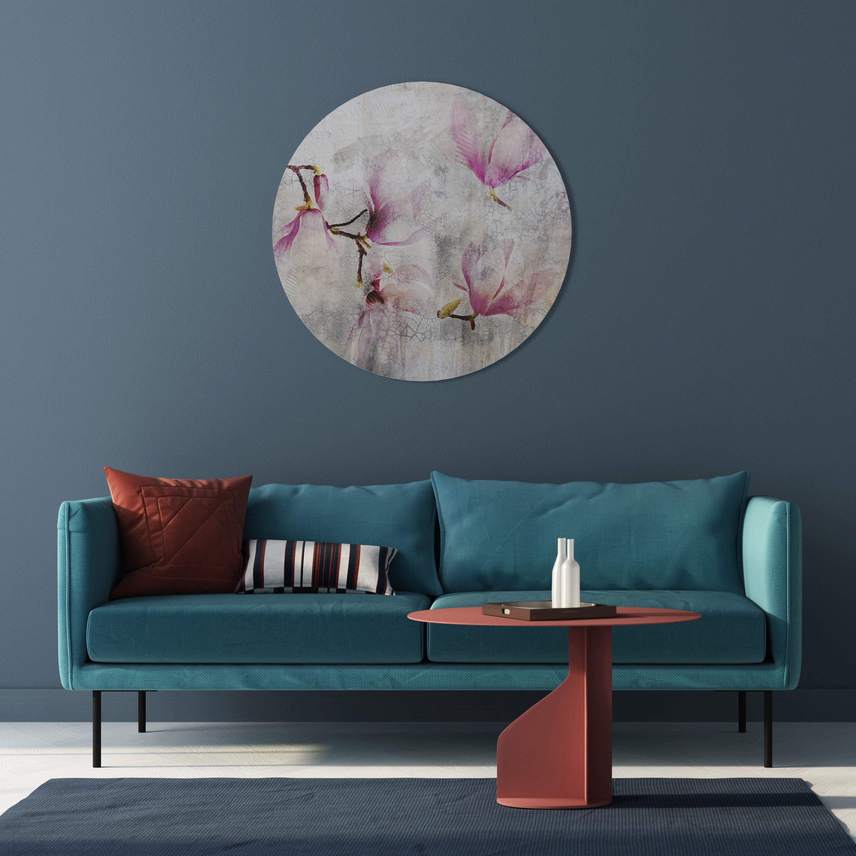 Arte de pared redondo MAGNOLIA ASOMBROSA