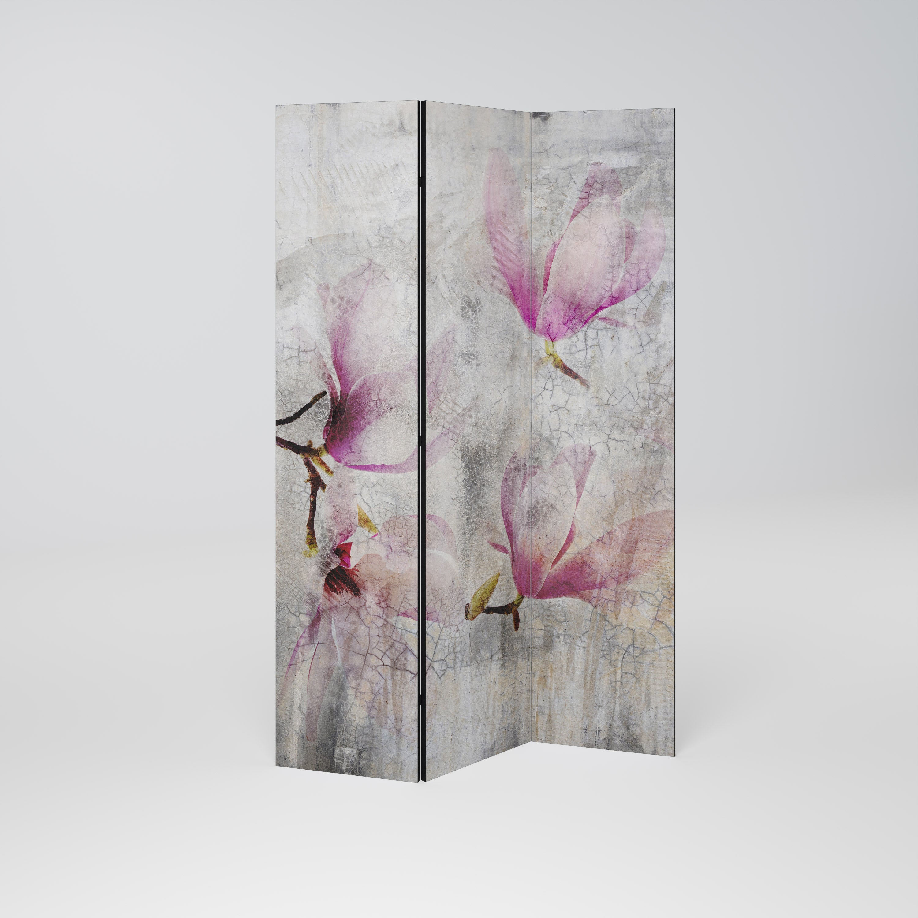 Biombo decorativo de 3 paneles ASTONISHING MAGNOLIA