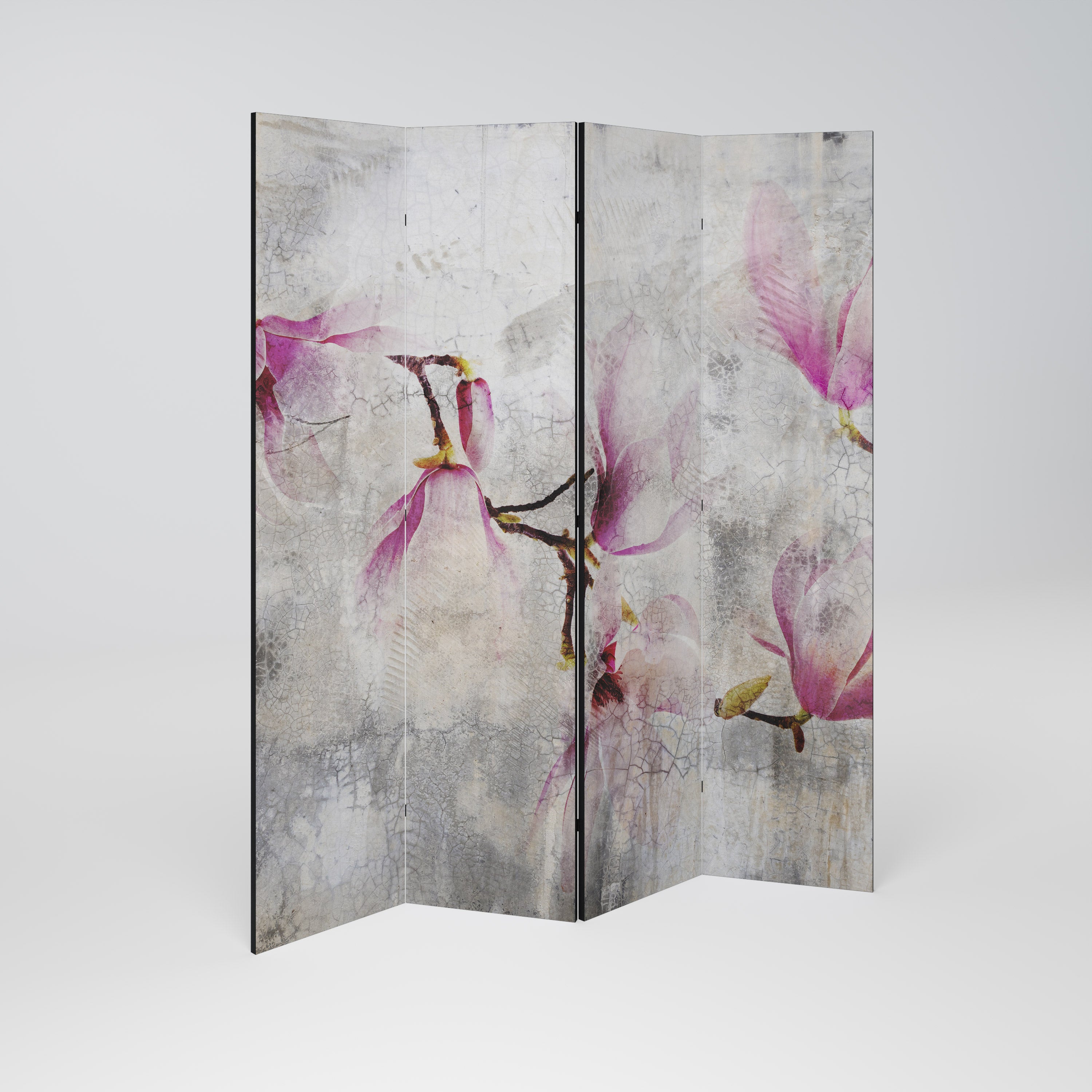 Biombo decorativo de 4 paneles ASTONISHING MAGNOLIA