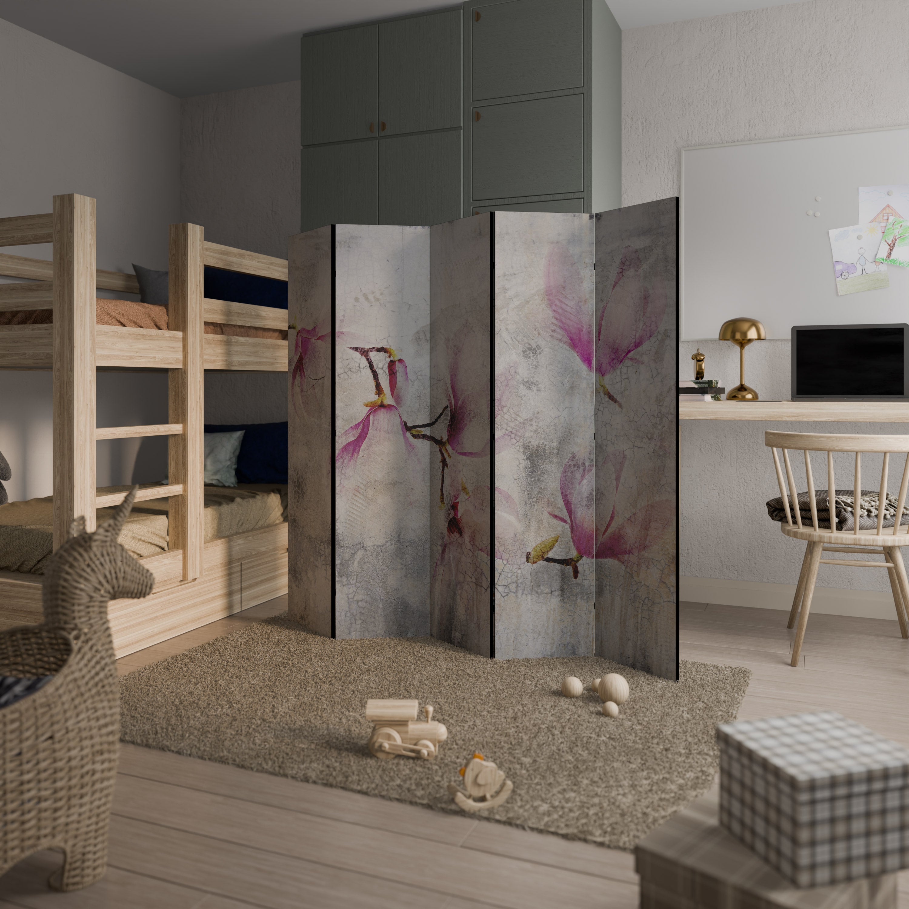 ASTONISHING MAGNOLIA Biombo de 5 paneles