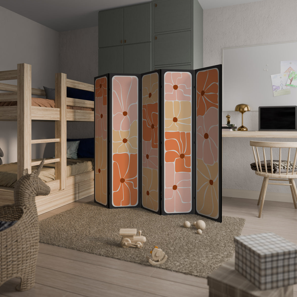 FINE CURRENTS 5-Panel Room Divider