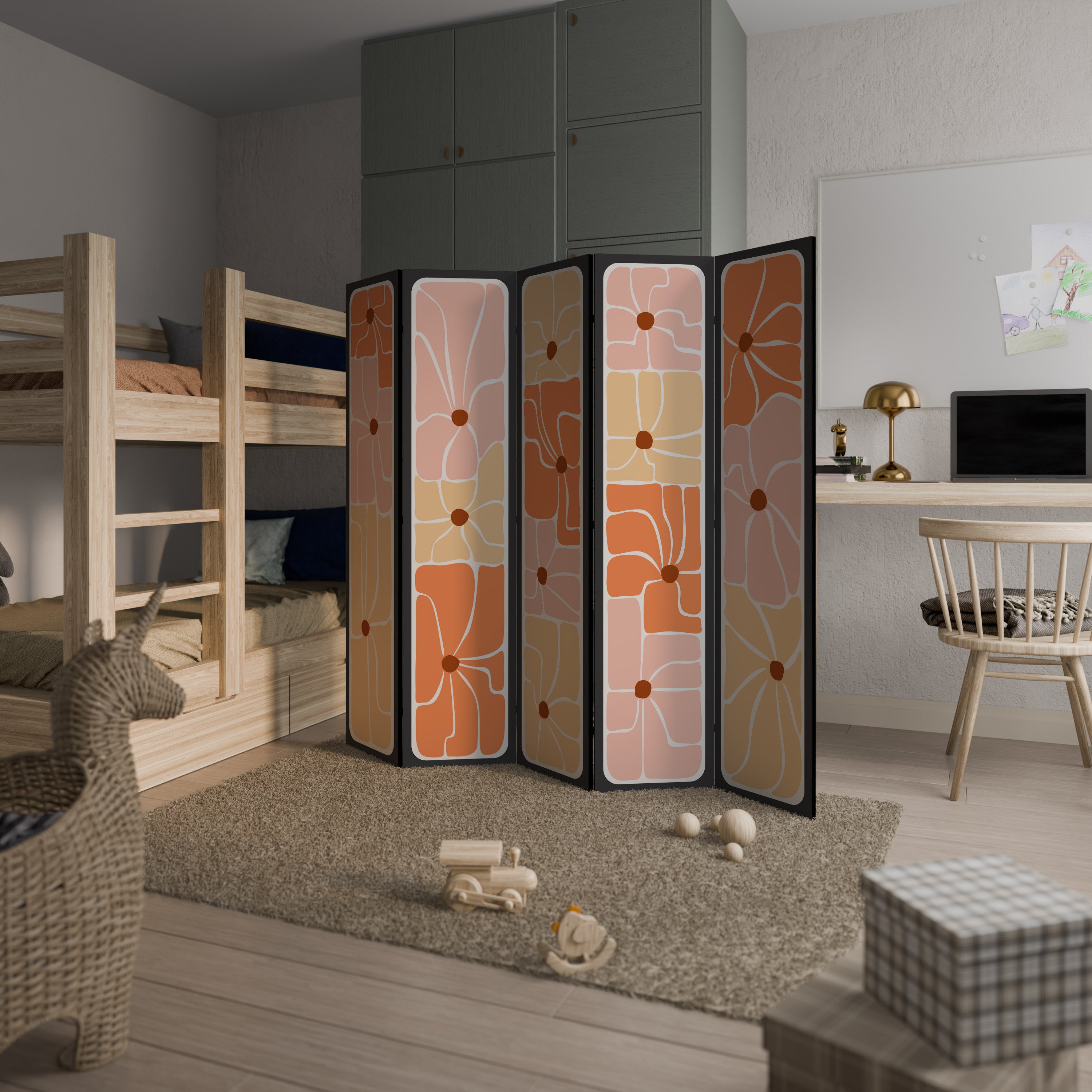 FINE CURRENTS 5-Panel Room Divider