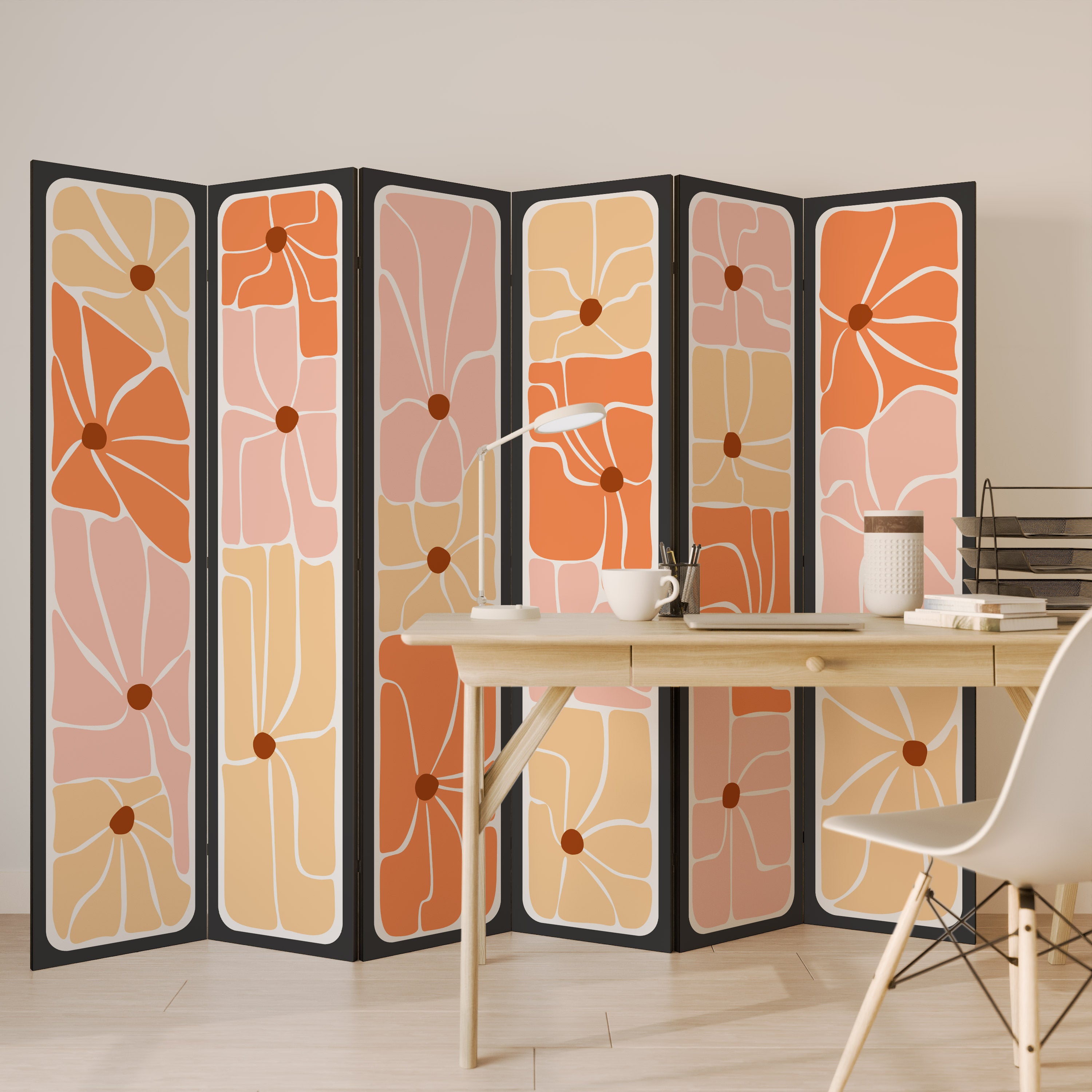 FINE CURRENTS 6-Panel Room Divider