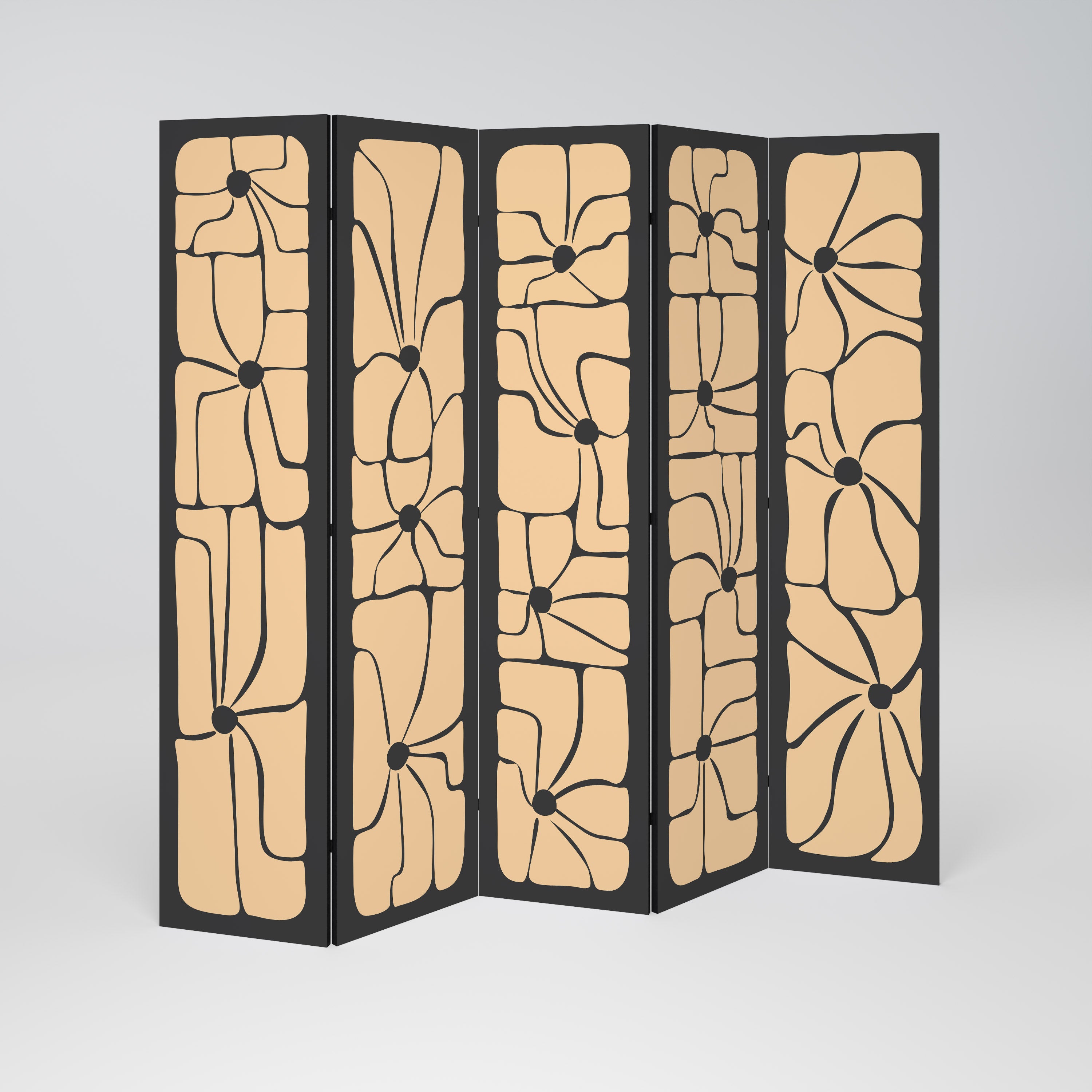 TRANQUIL CURRENTS Decorative 5-Panel Room Divider