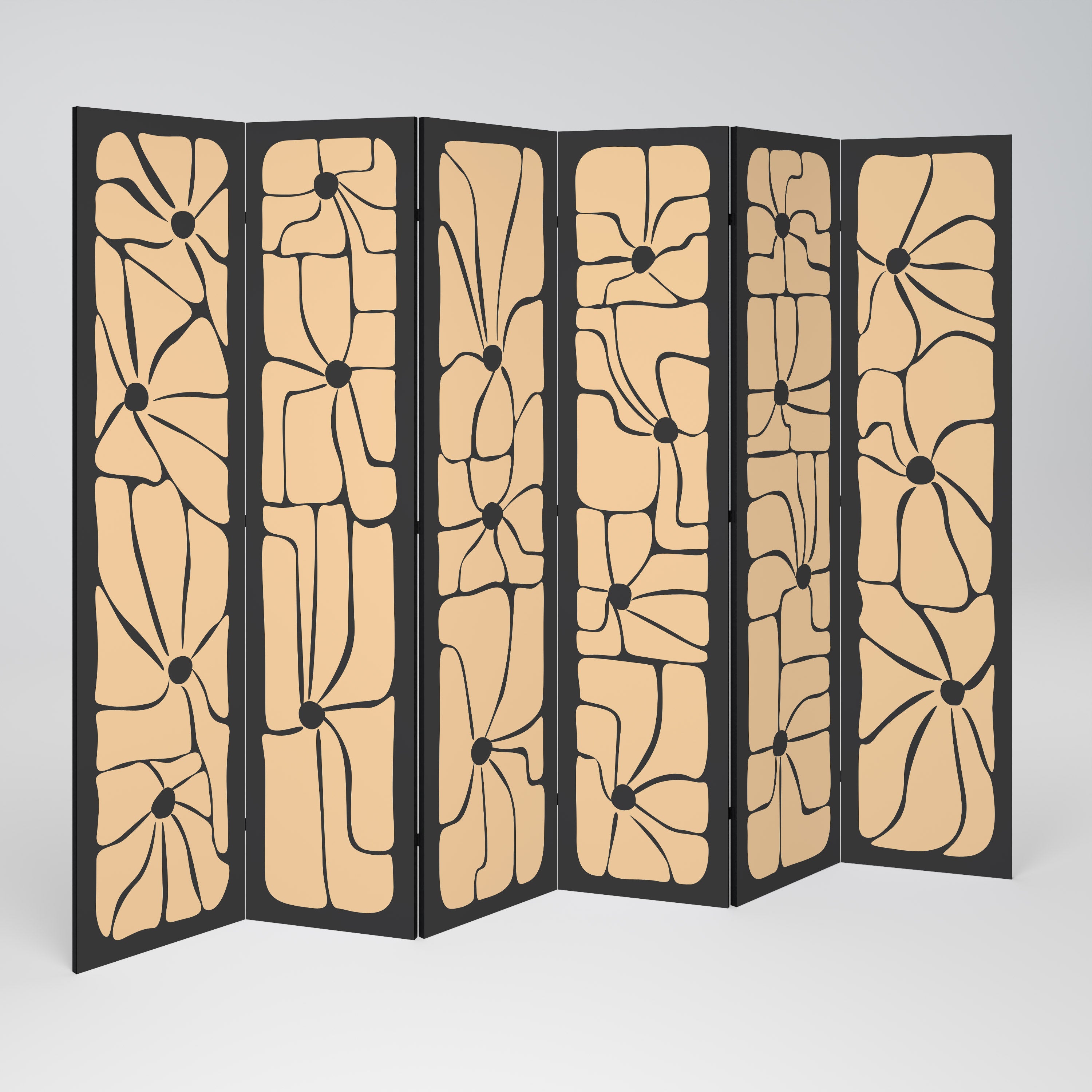 TRANQUIL CURRENTS Decorative 6-Panel Room Divider