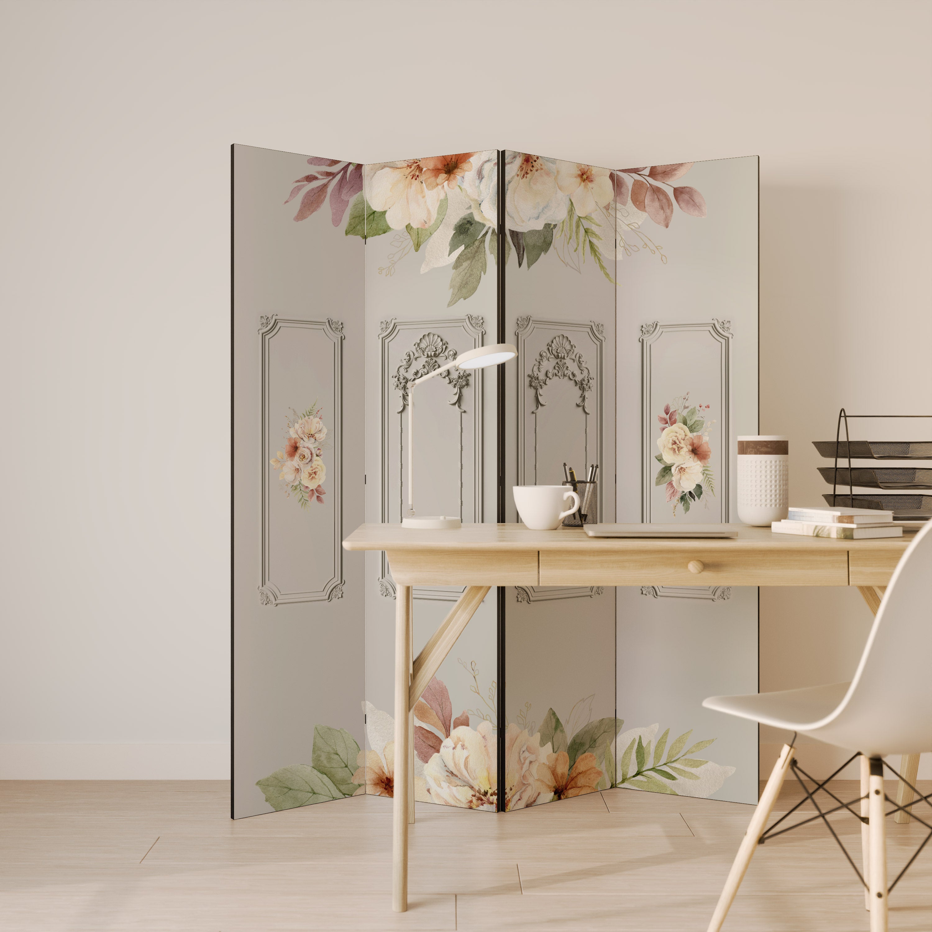 ELEGANT SHIELD Decorative 4-Panel Room Divider