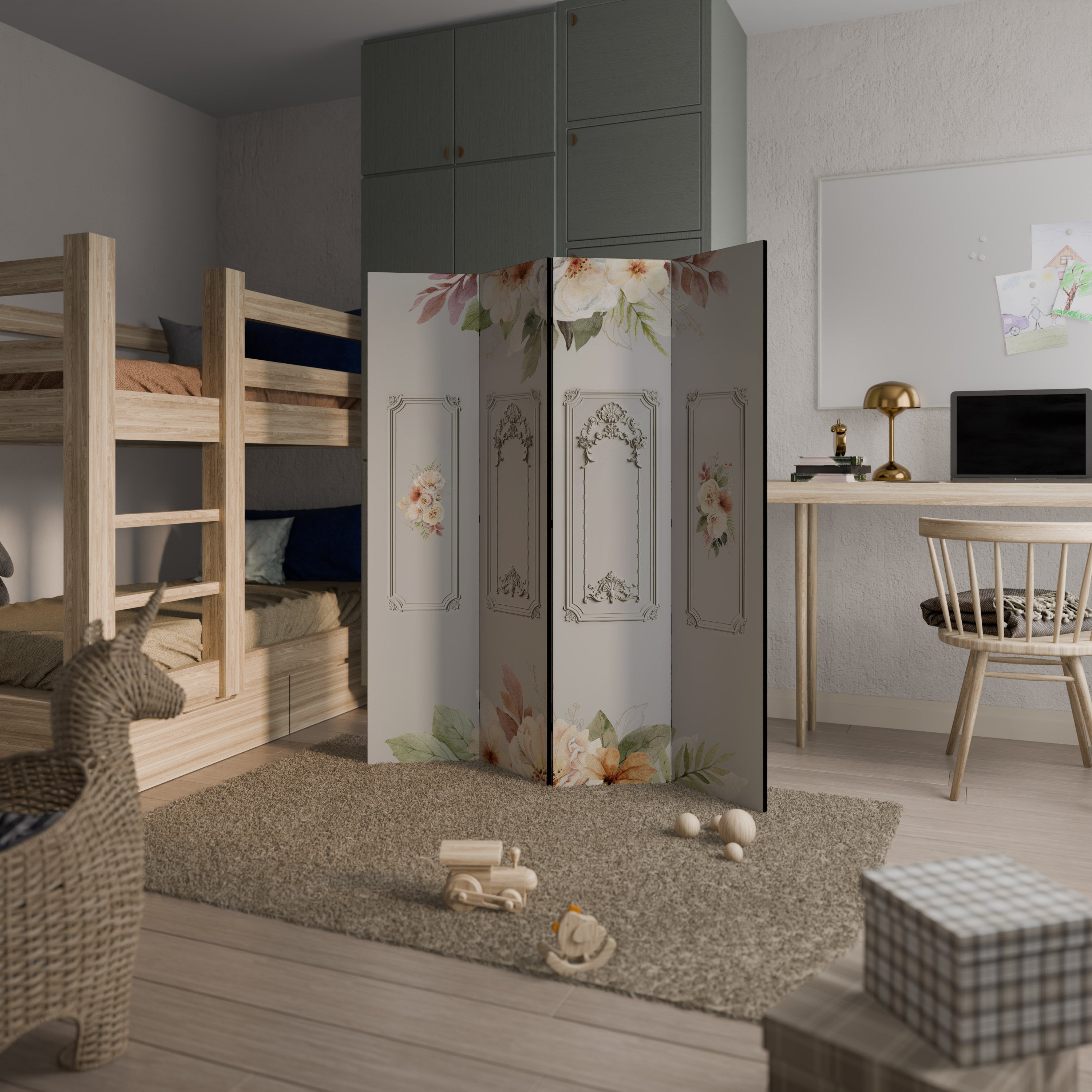 ELEGANT SHIELD Biombo de 4 paneles