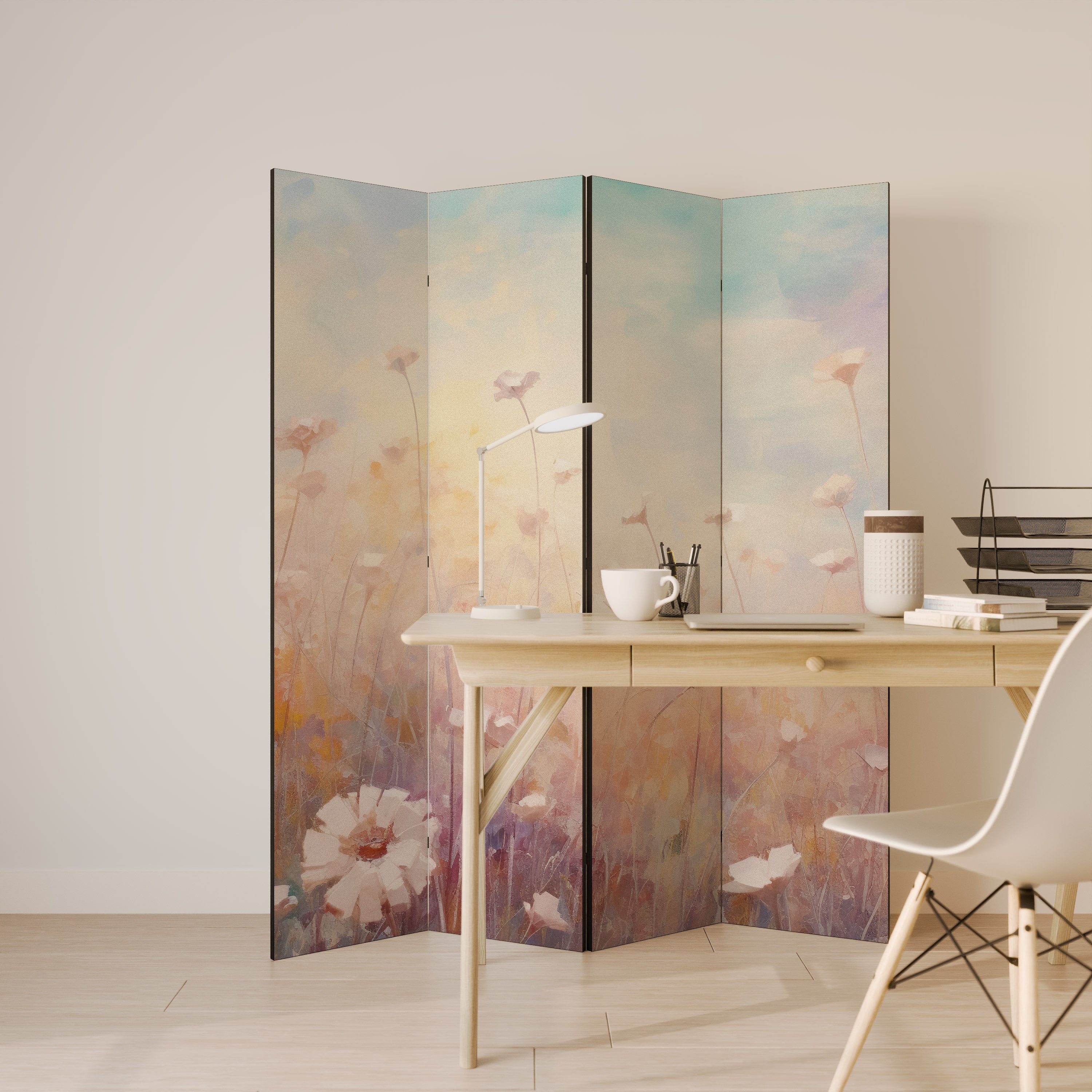 BREEZE OF COLORS Decorative 4-Panel Room Divider