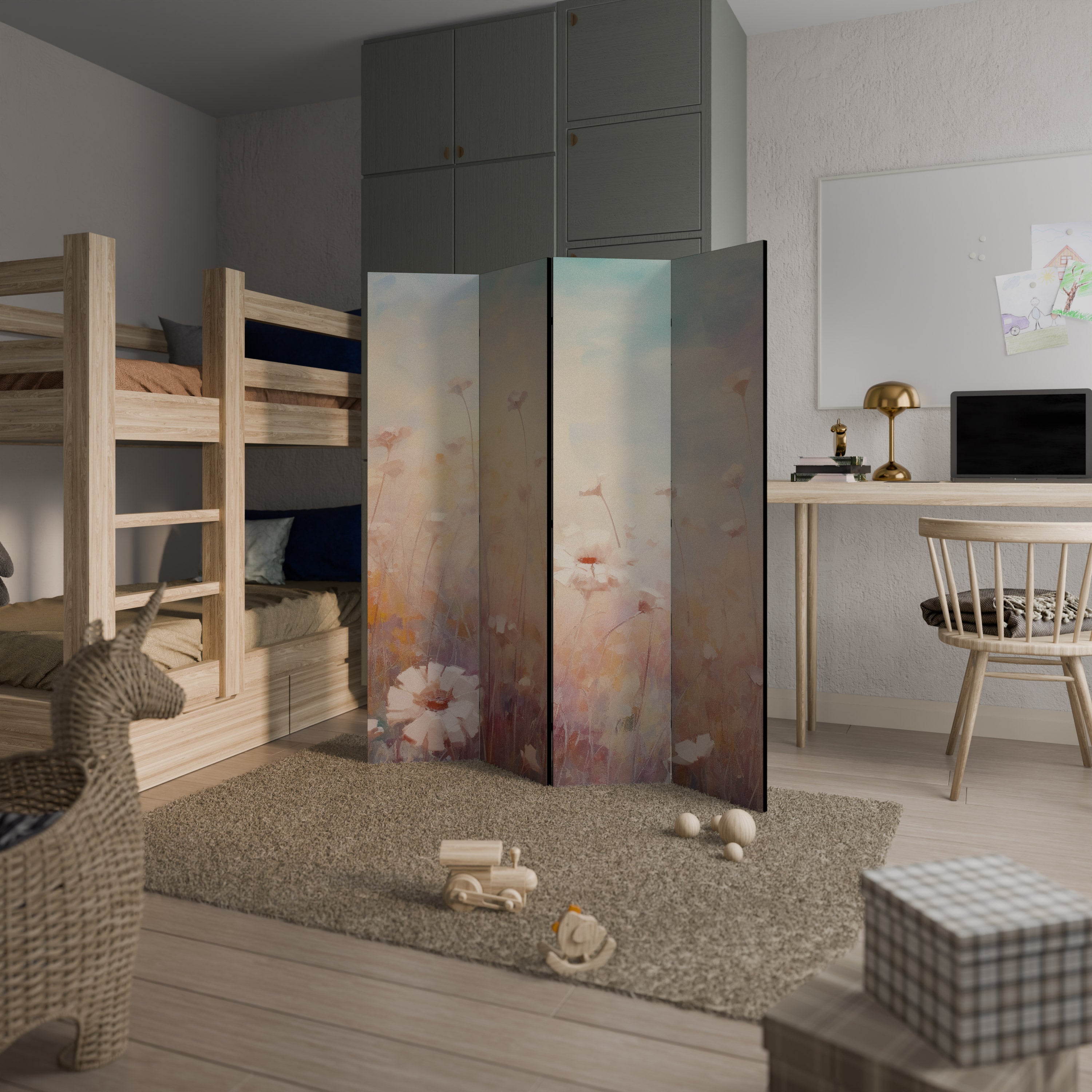 BREEZE OF COLORS Decorative 4-Panel Room Divider