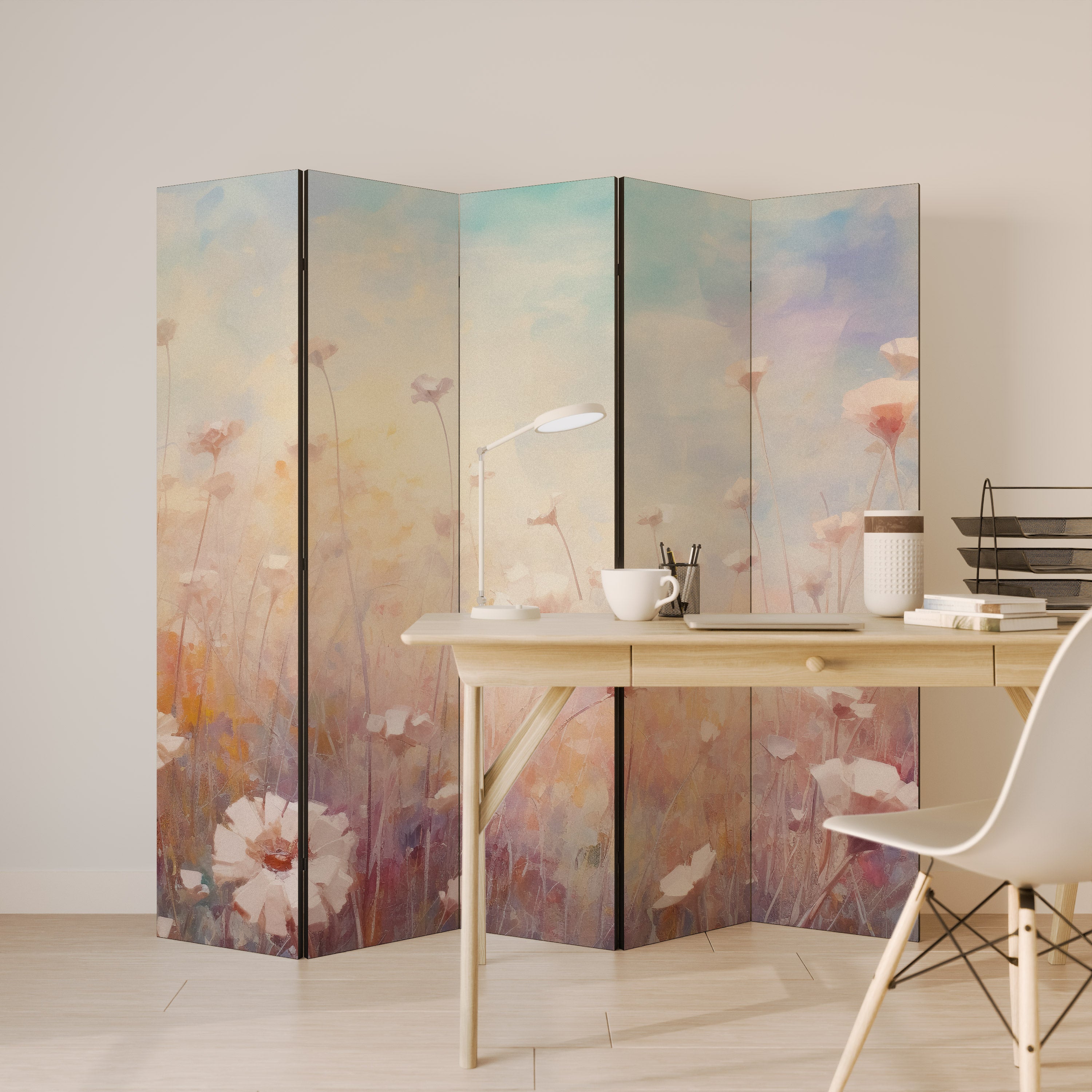 BREEZE OF COLORS Decorative 5-Panel Room Divider