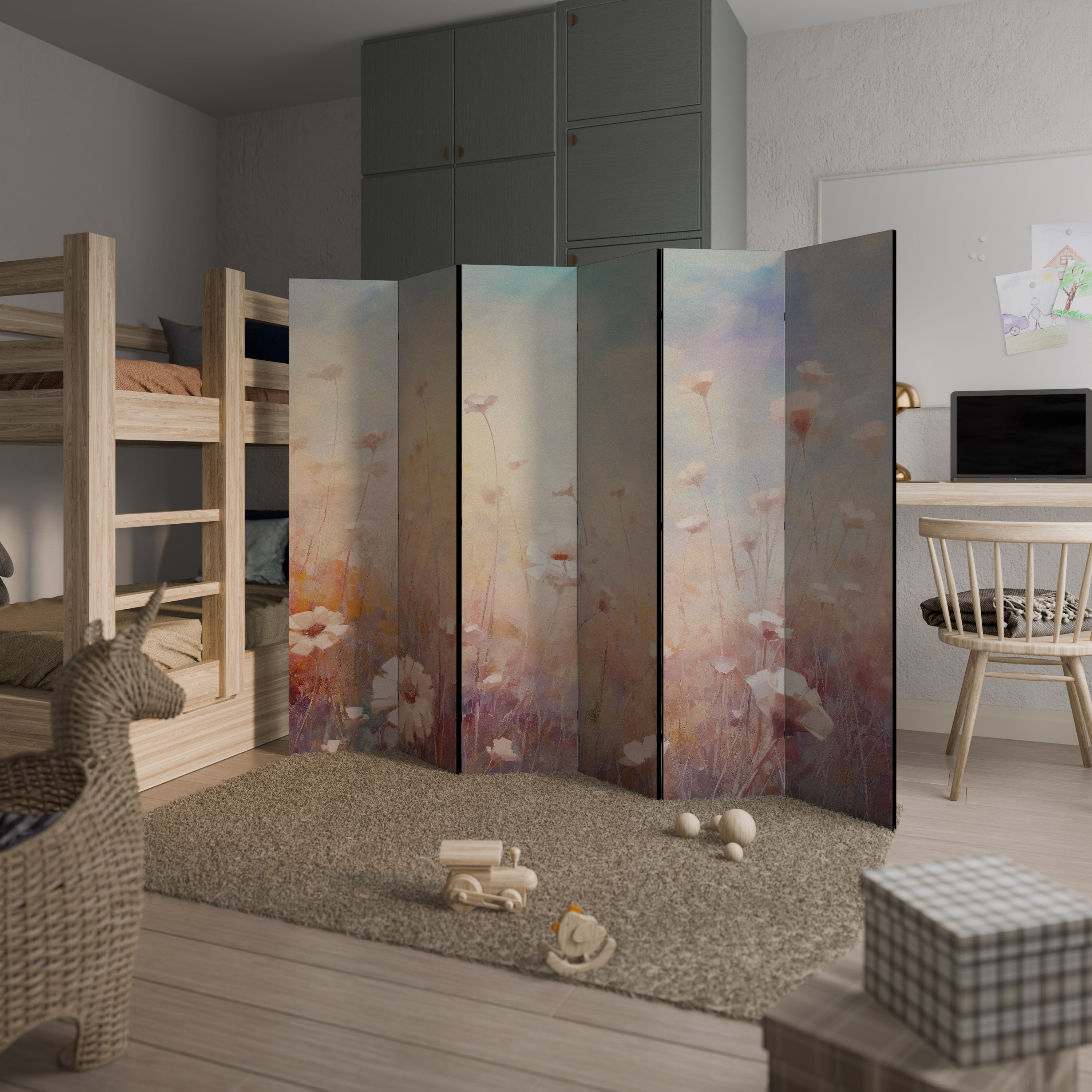 BREEZE OF COLORS Decorative 6-Panel Room Divider