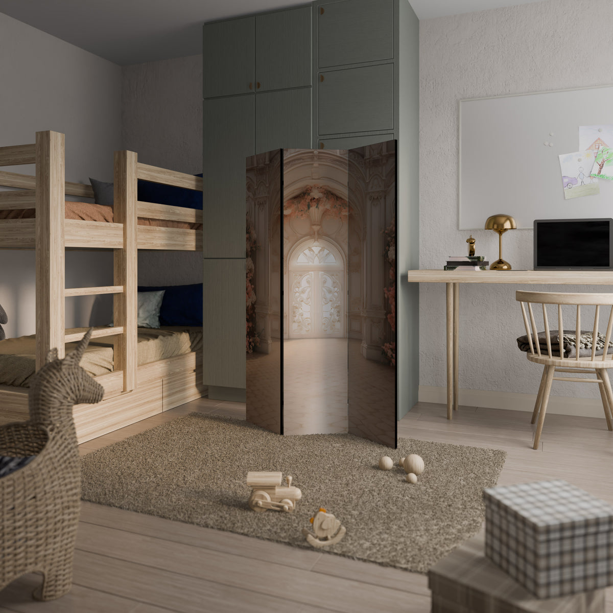 VIVID DREAMSCAPE DOORS Biombo de 3 paneles