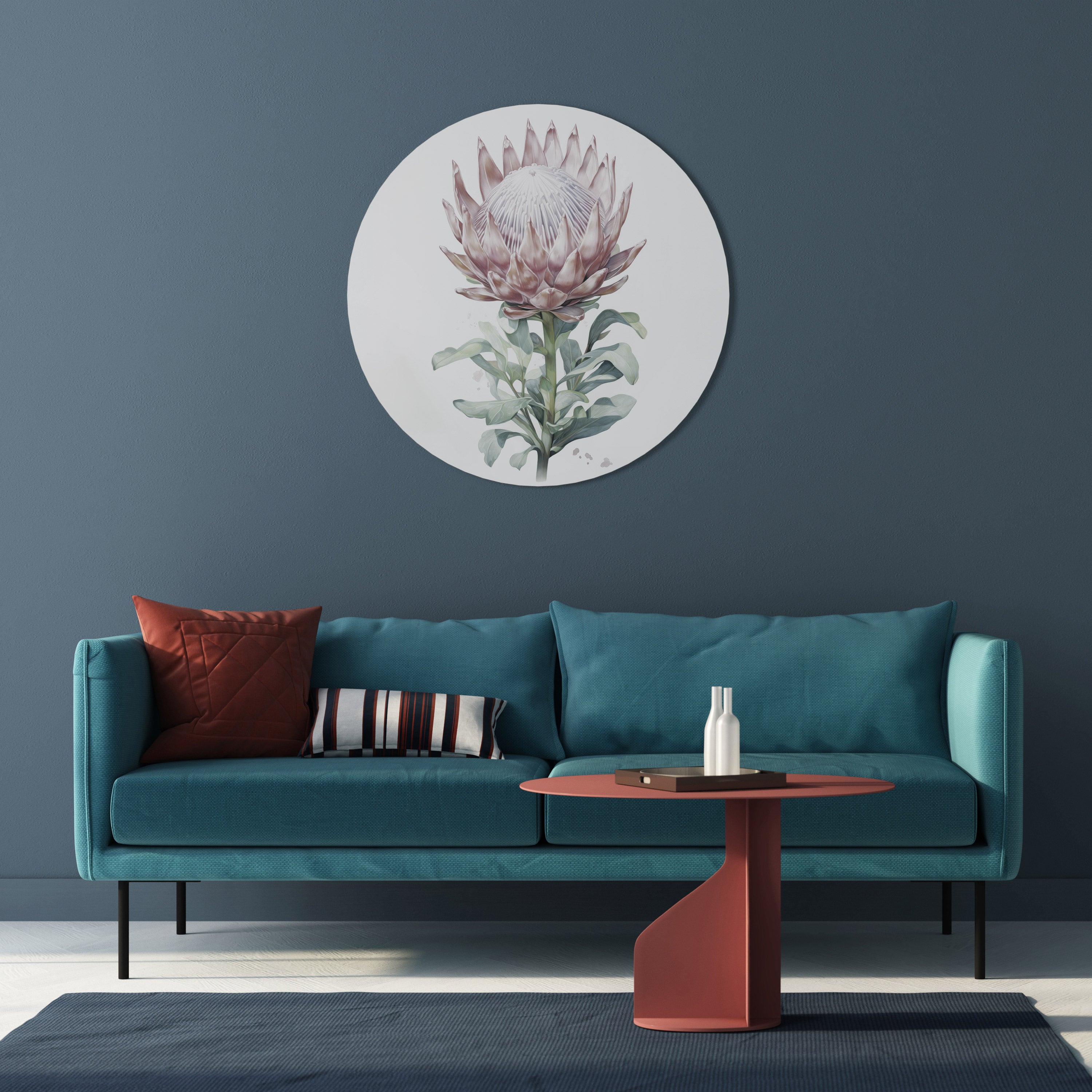 Arte de pared redondo ROYAL PROTEA
