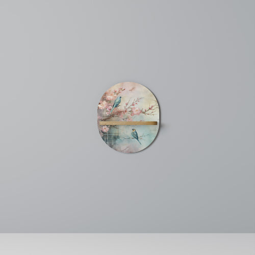 CHERRY BIRDSONG Estante Ovalado Decorativo en Efecto Roble