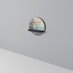 CHERRY BIRDSONG Round Art Shelf In Black Finish