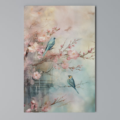 CHERRY BIRDSONG Vertical Canvas Print