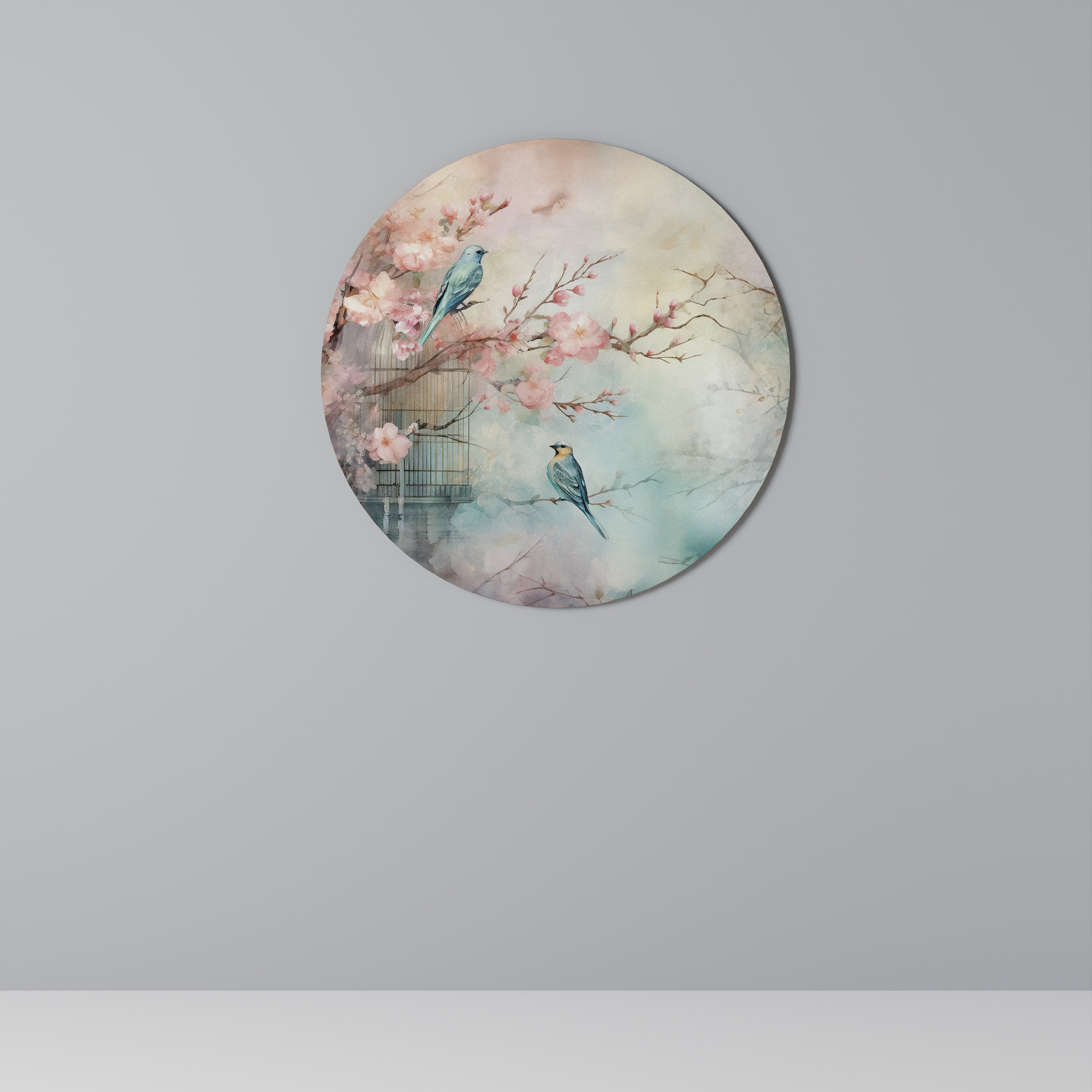 Arte de pared redondo CHERRY BIRDSONG
