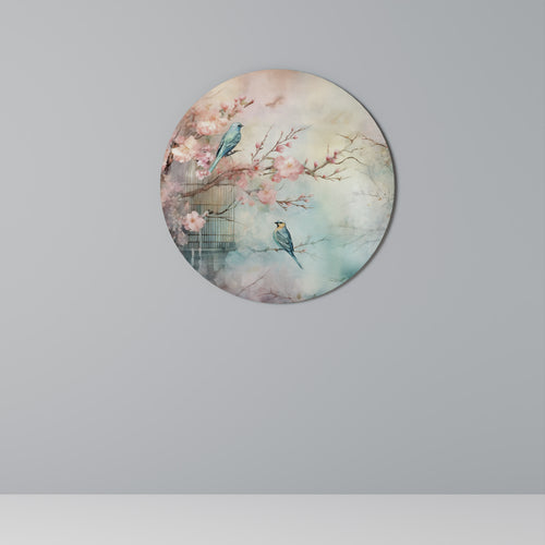 CHERRY BIRDSONG Decoración de Pared Redonda