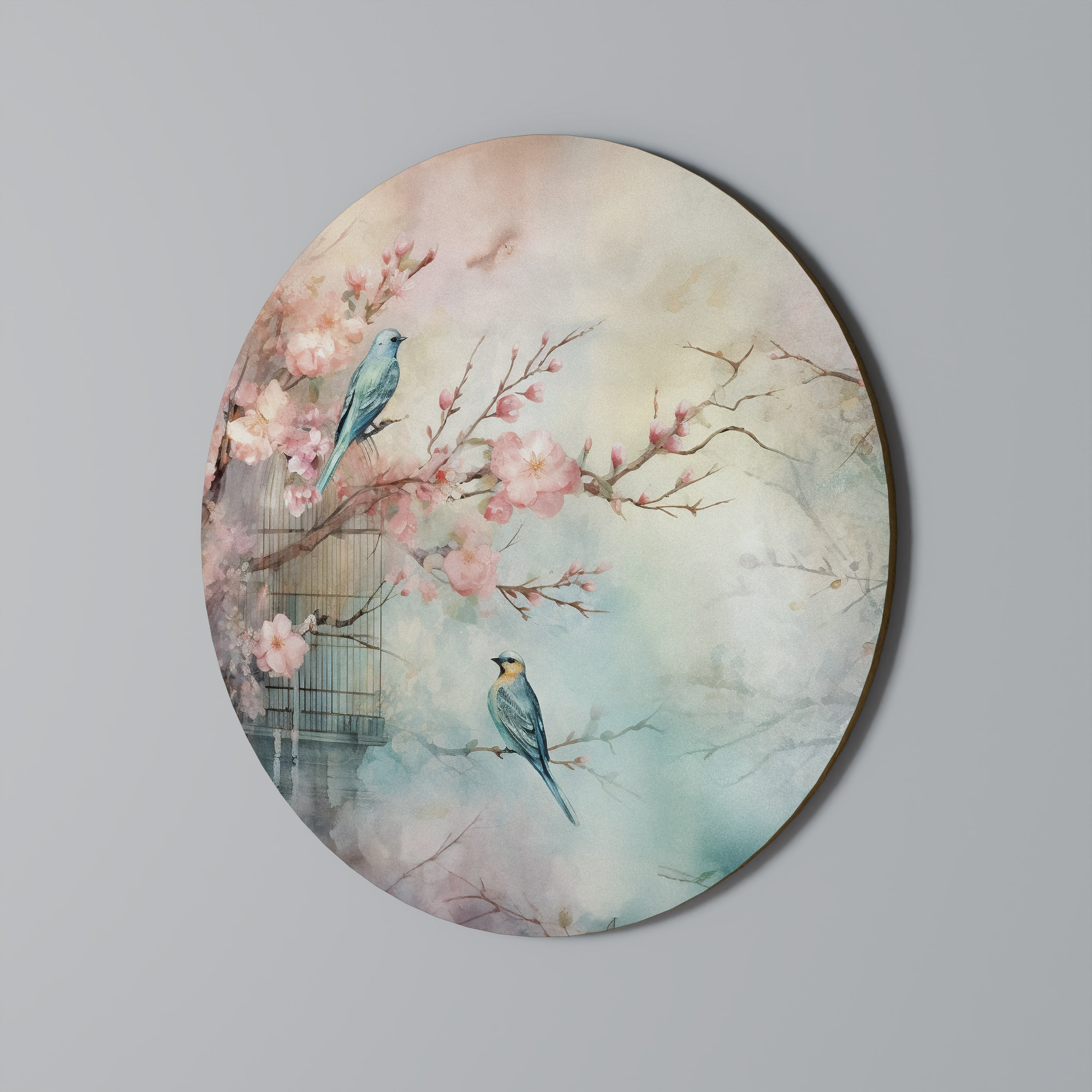 Arte de pared redondo CHERRY BIRDSONG