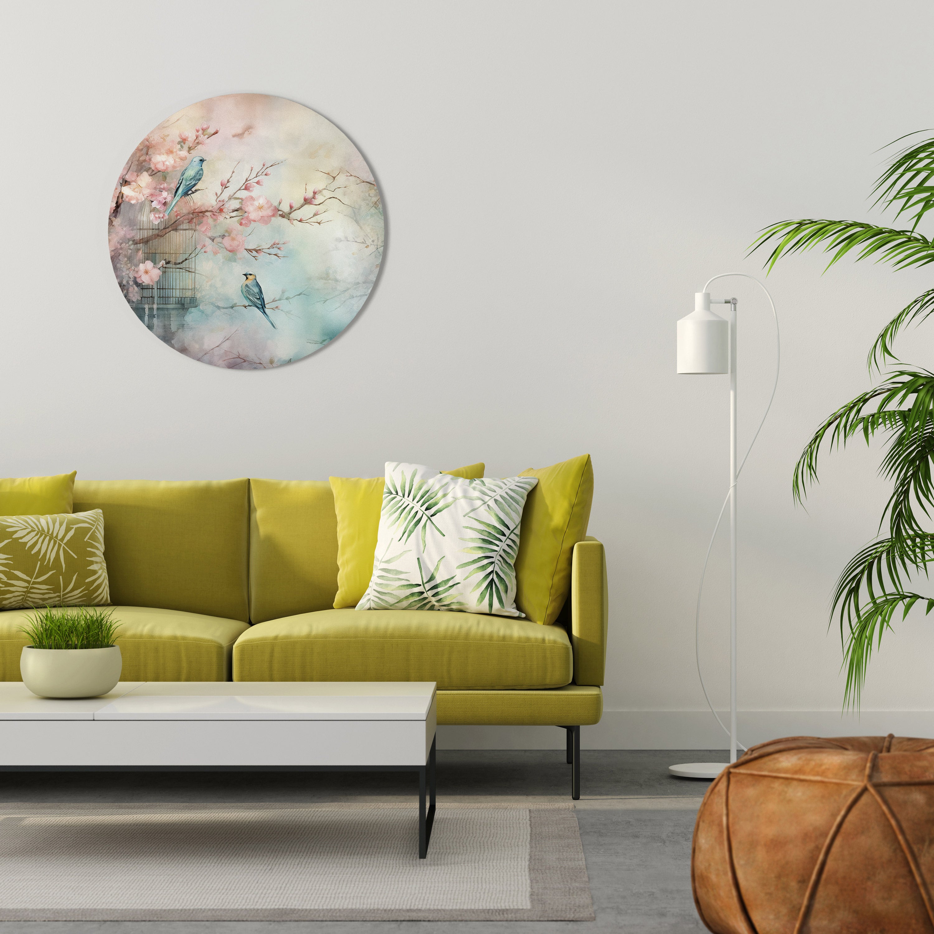 Arte de pared redondo CHERRY BIRDSONG