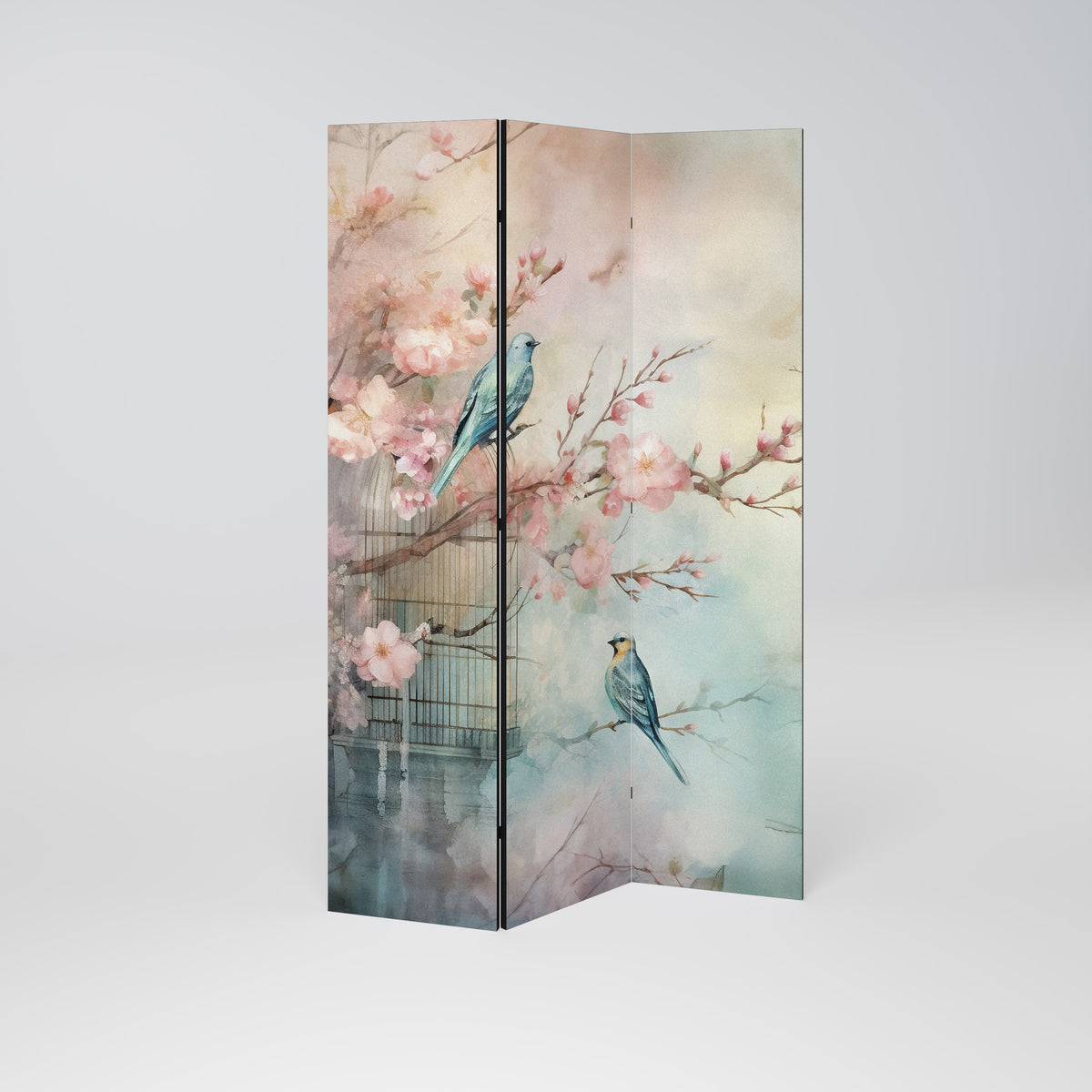 CHERRY BIRDSONG Biombo de 3 paneles