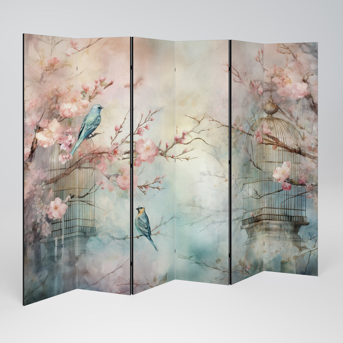 CHERRY BIRDSONG Biombo de 6 paneles