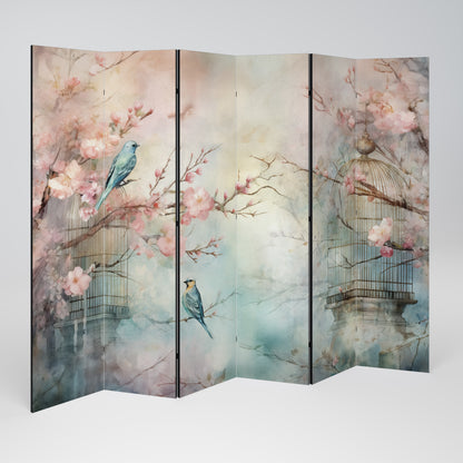 CHERRY BIRDSONG Biombo de 6 paneles
