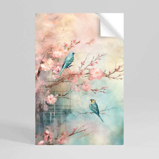 CHERRY BIRDSONG Póster adhesivo vertical