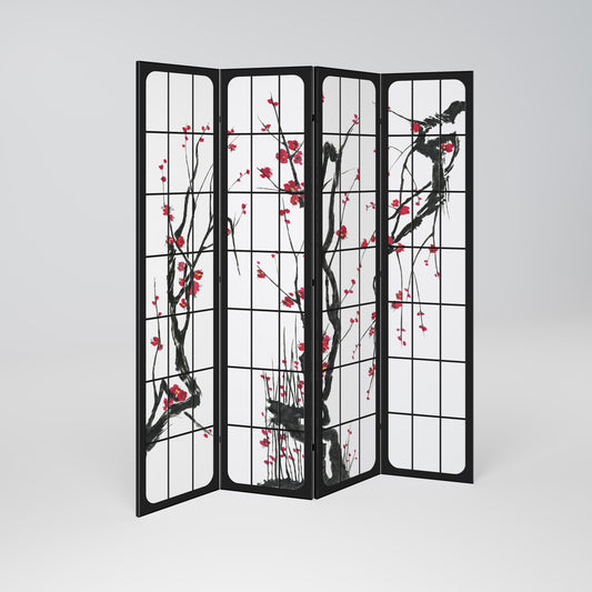 JAPANESE BLOSSOMS Biombo de 4 paneles