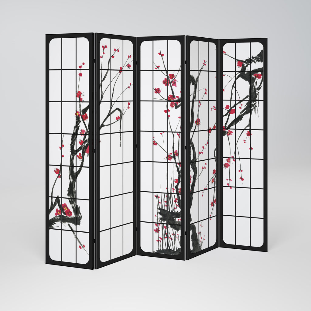 JAPANESE BLOSSOMS 5-Panel Room Divider