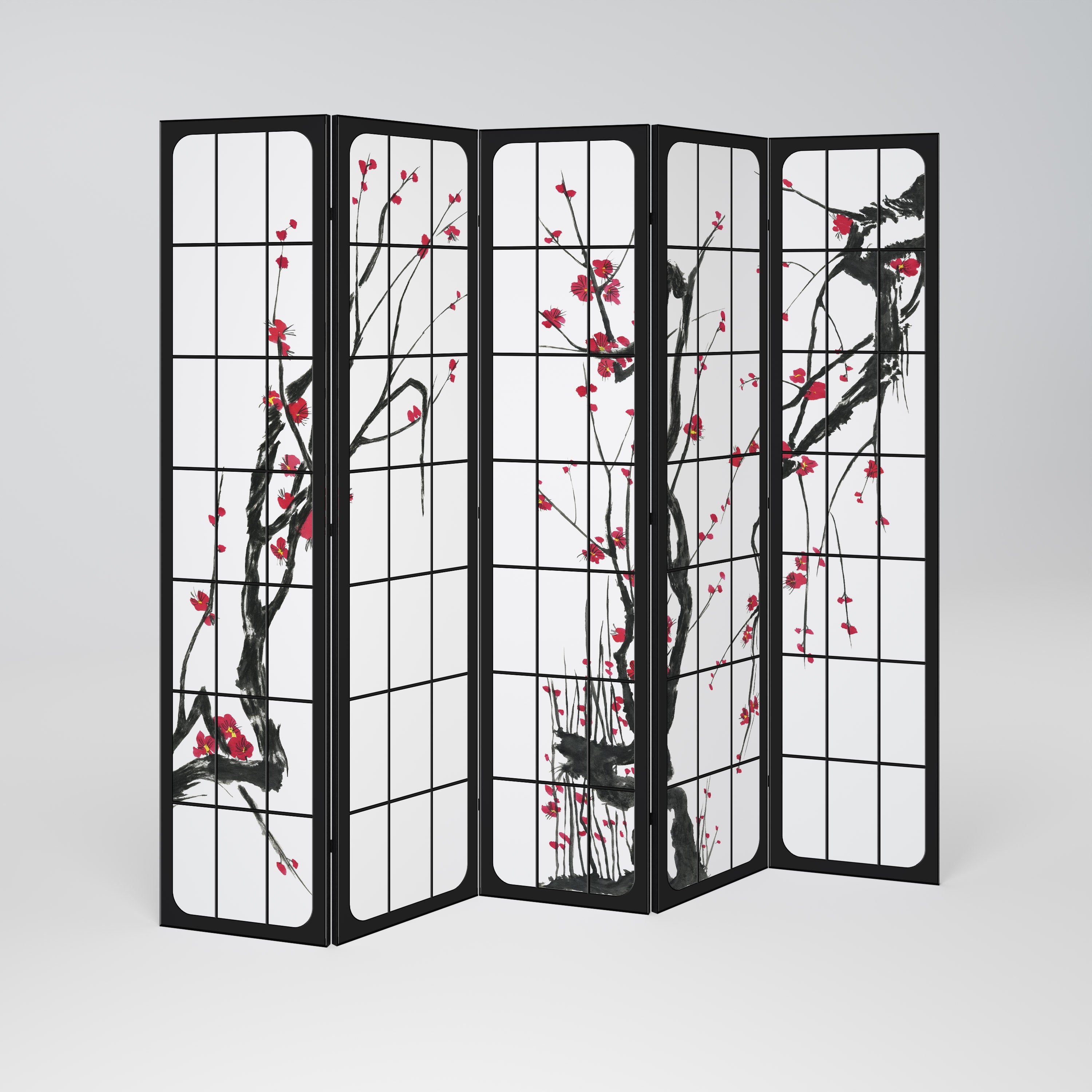 JAPANESE BLOSSOMS 5-Panel Room Divider