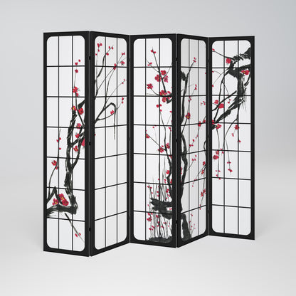 JAPANESE BLOSSOMS 5-Panel Room Divider