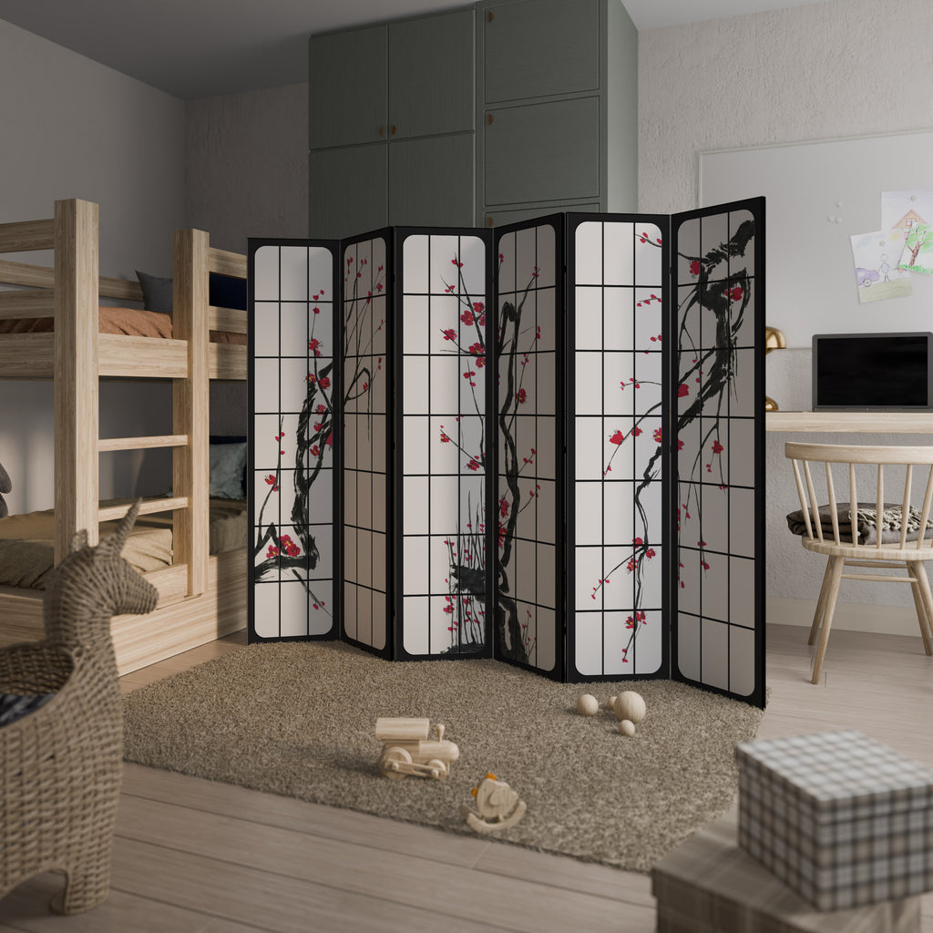 JAPANESE BLOSSOMS Decorative 6-Panel Room Divider