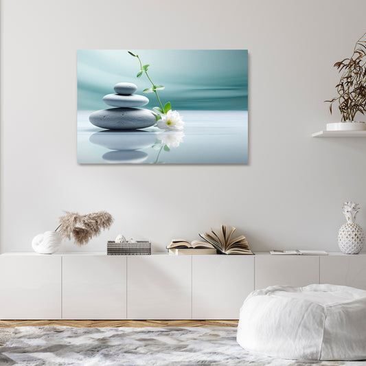 TRANQUIL STONE BALANCE Cuadro en lienzo horizontal