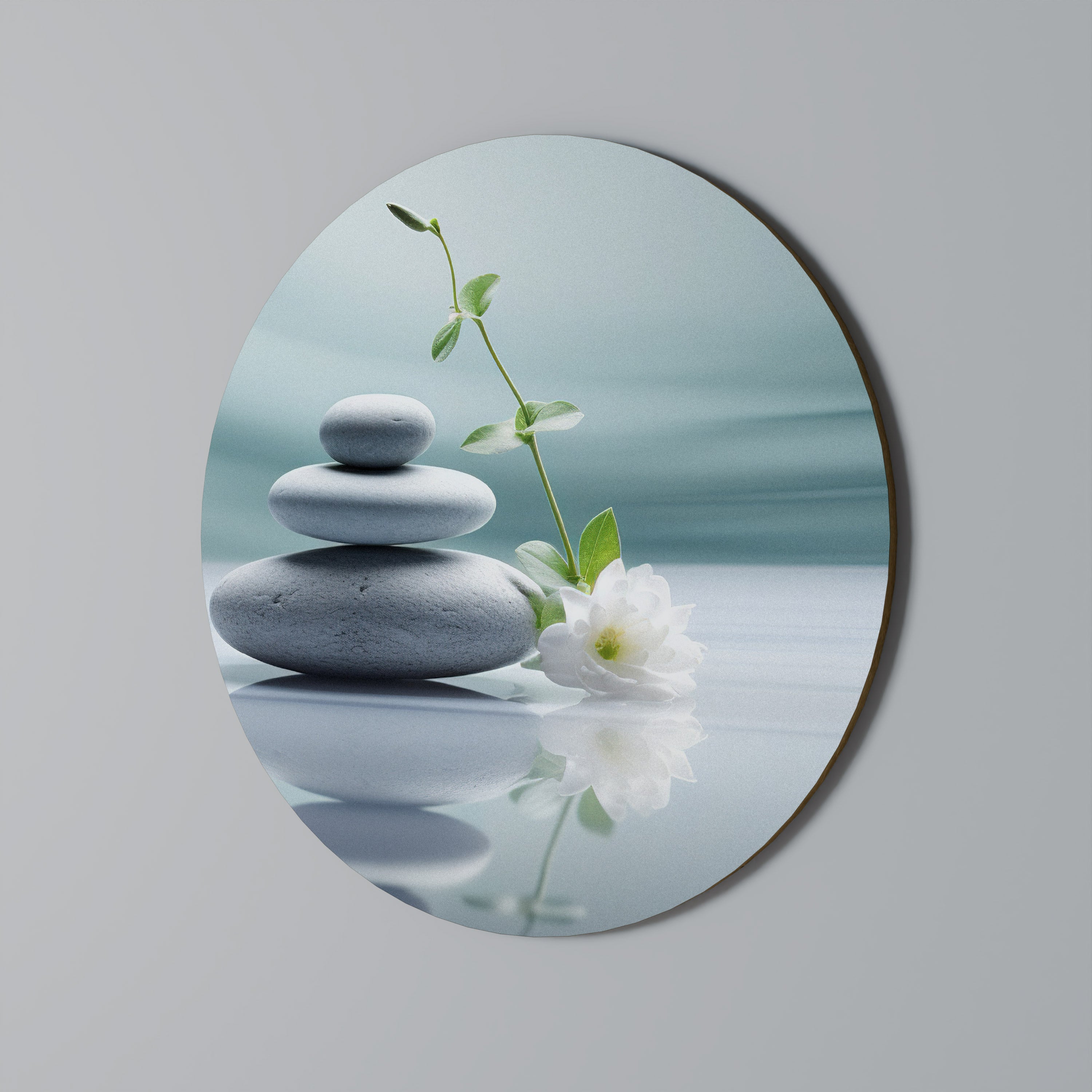 Arte de pared redondo TRANQUIL STONE BALANCE