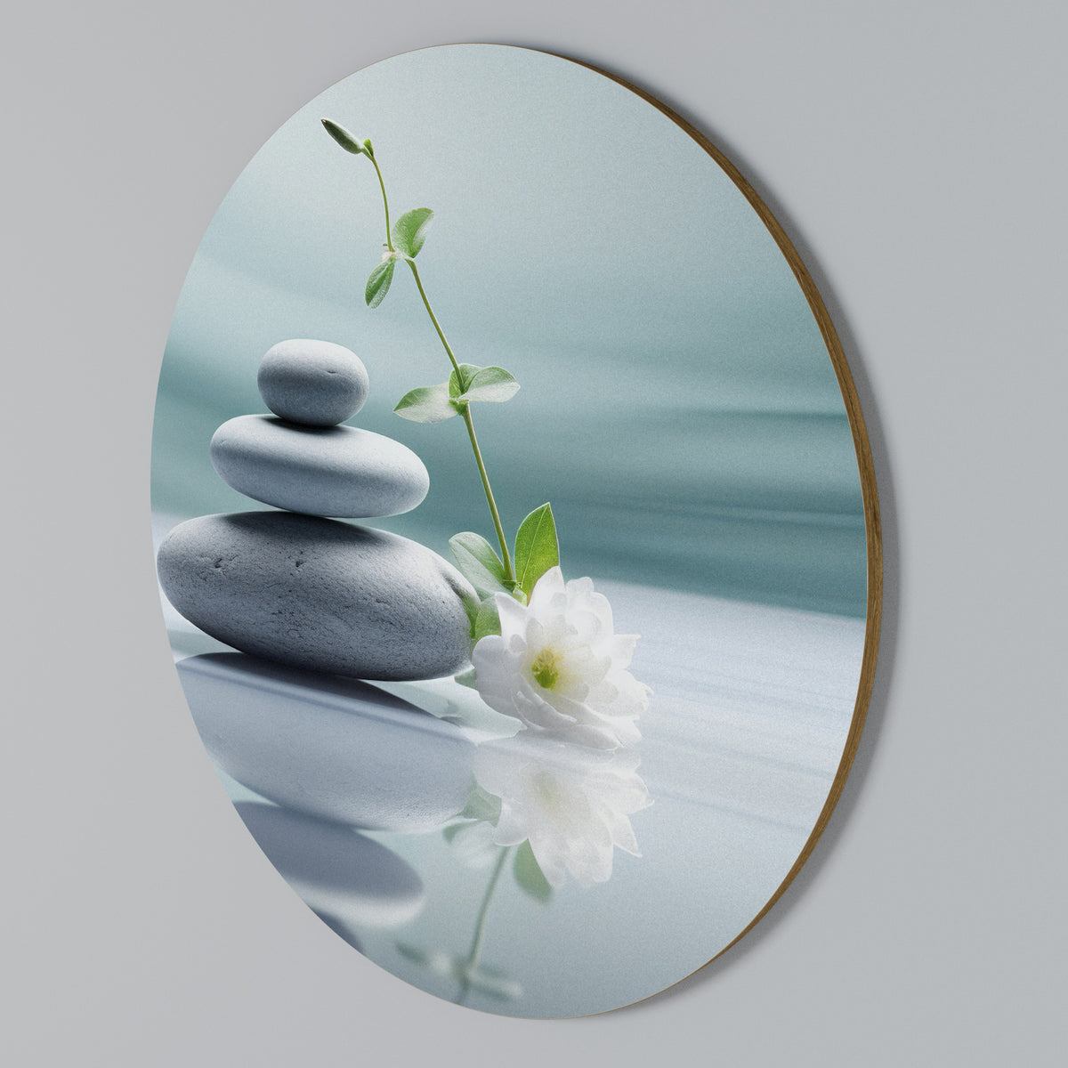 TRANQUIL STONE BALANCE Arte de pared redondo