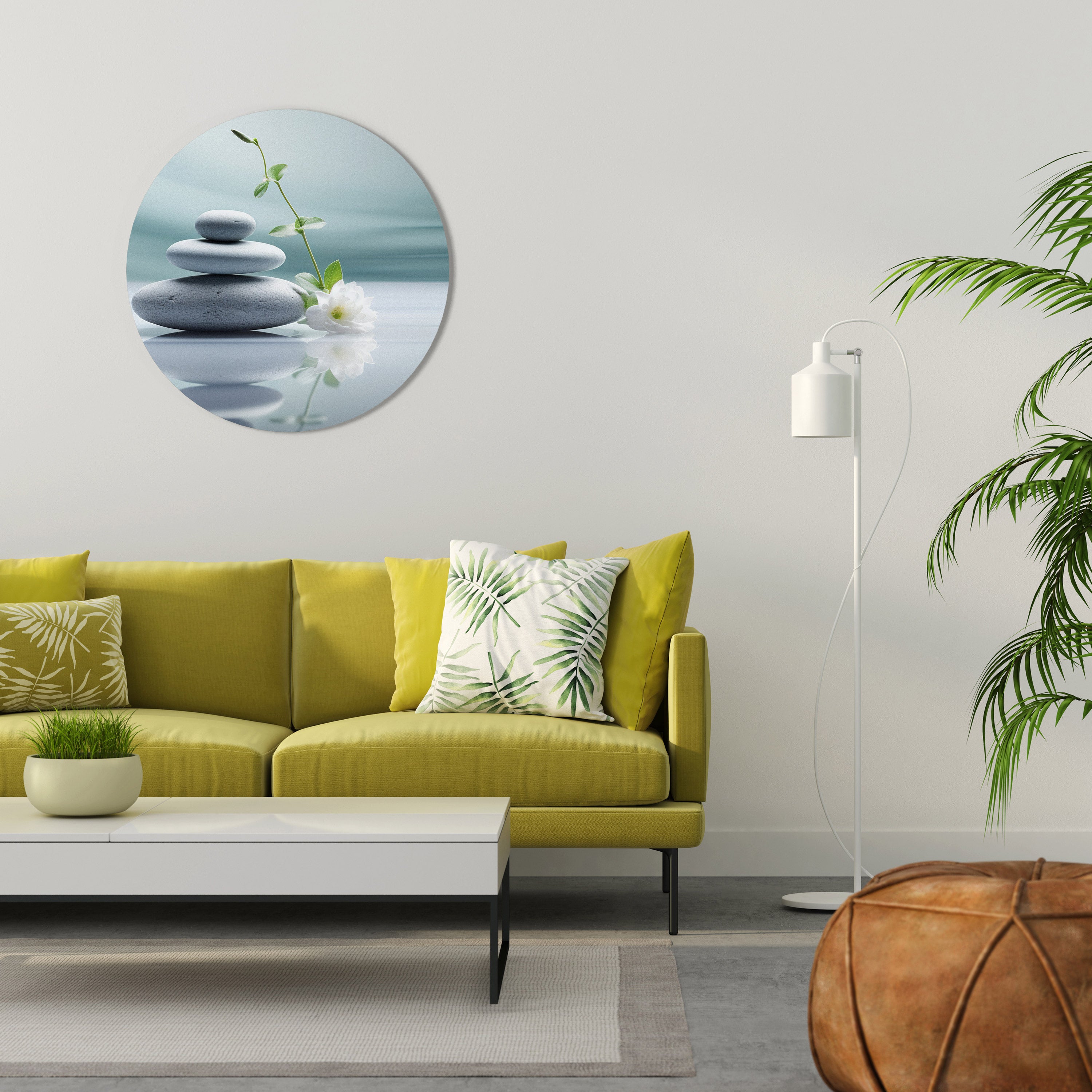 Arte de pared redondo TRANQUIL STONE BALANCE