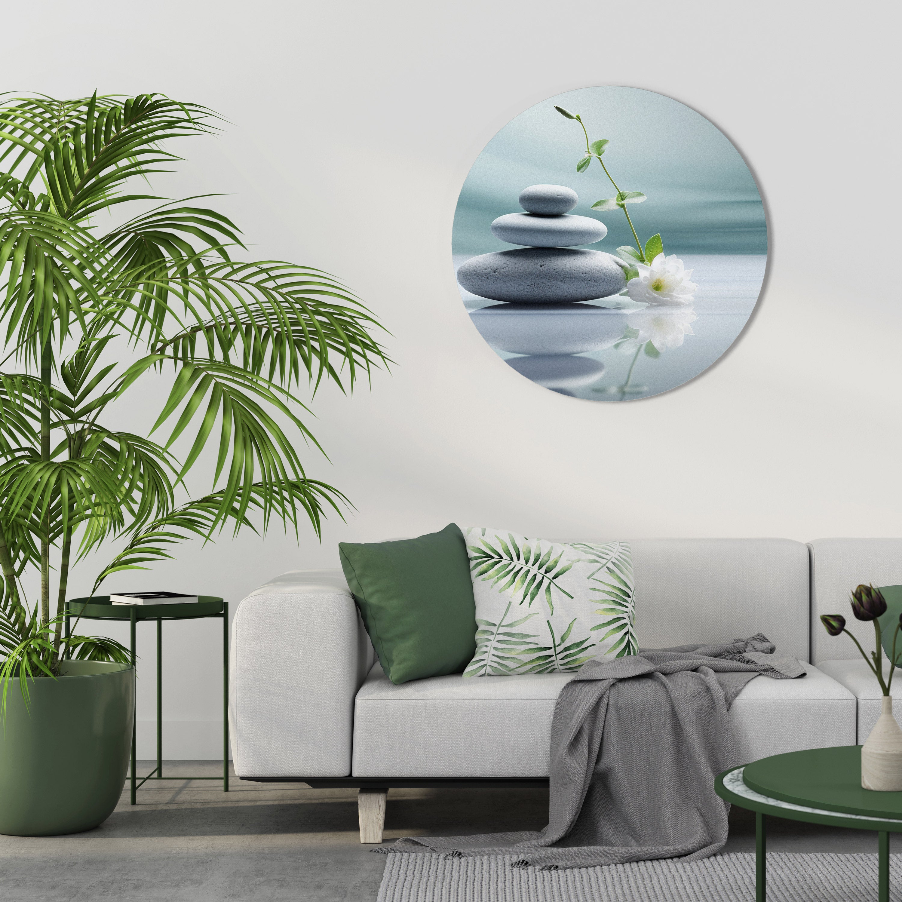 Arte de pared redondo TRANQUIL STONE BALANCE