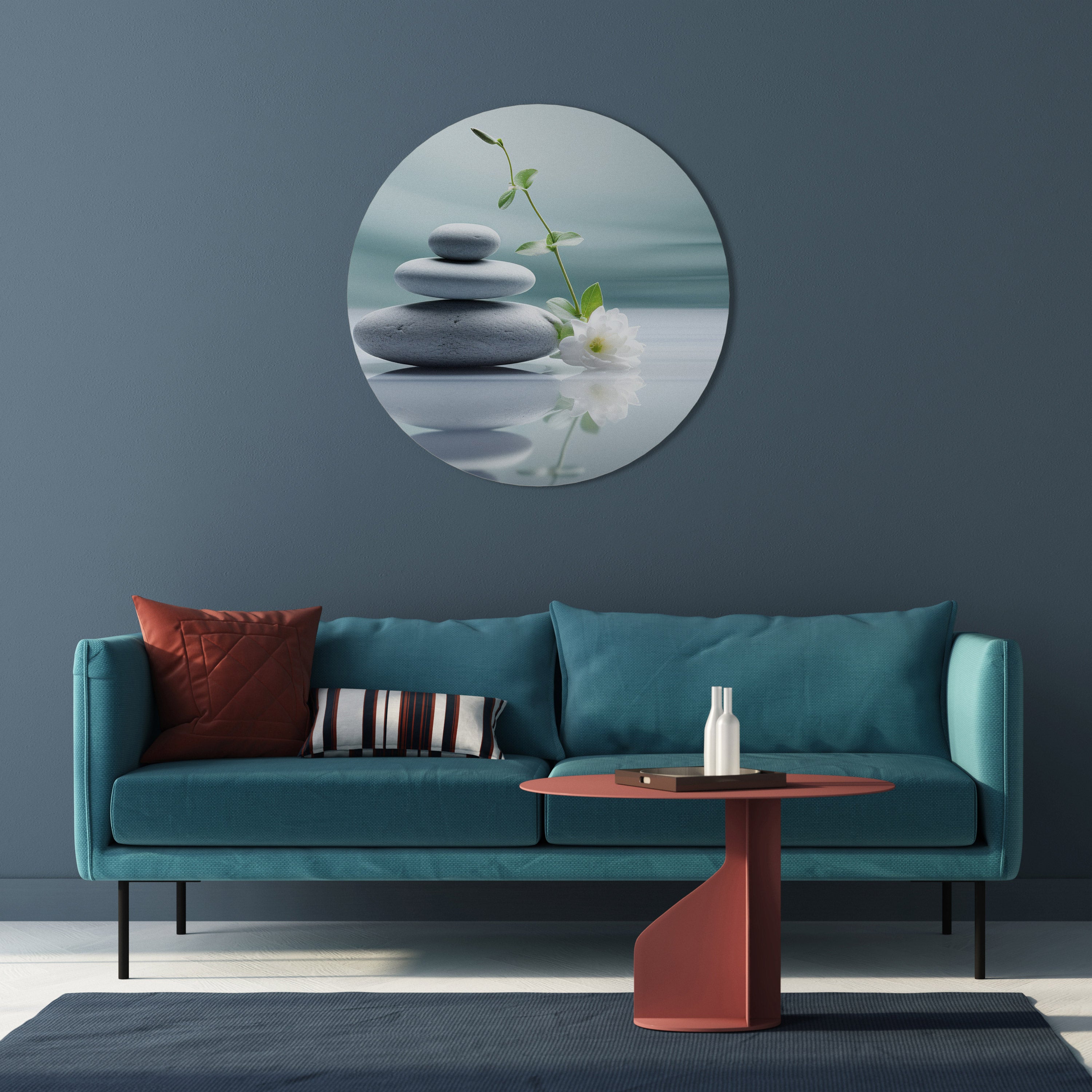 Arte de pared redondo TRANQUIL STONE BALANCE